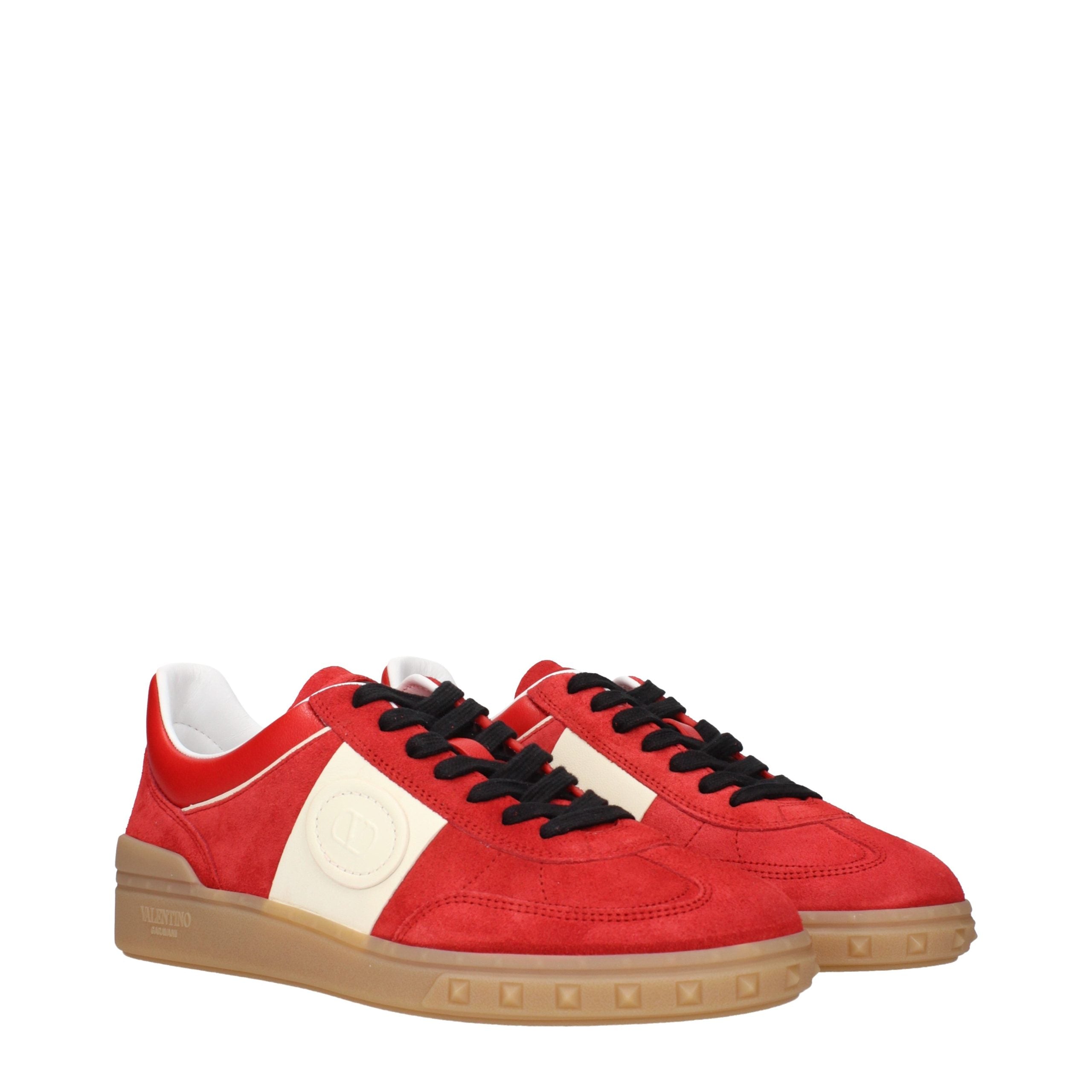 Valentino Garavani Rode Leren Lage Sneakers