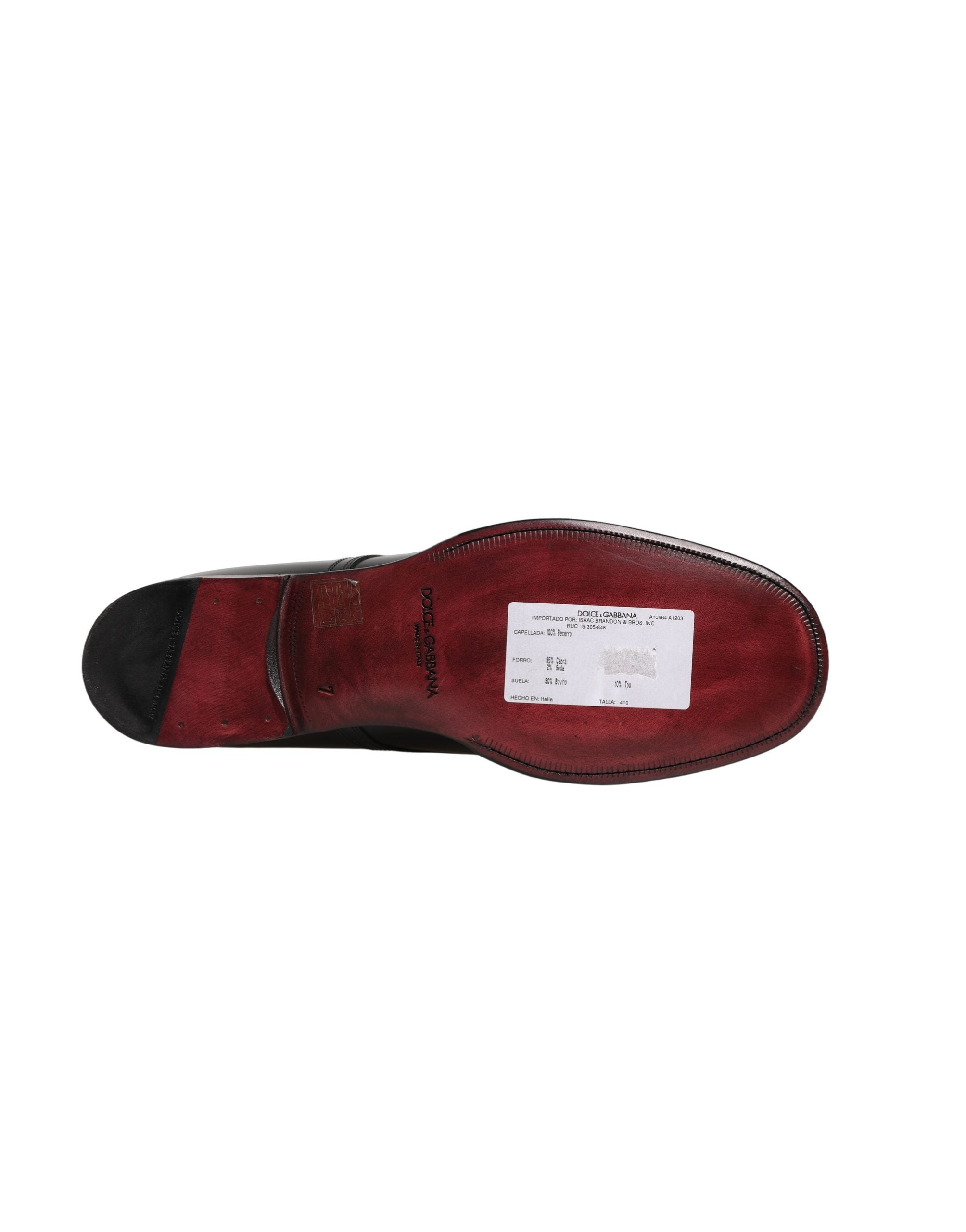 Dolce & Gabbana Black Calfskin Leather Derby Men's Dress Shoes