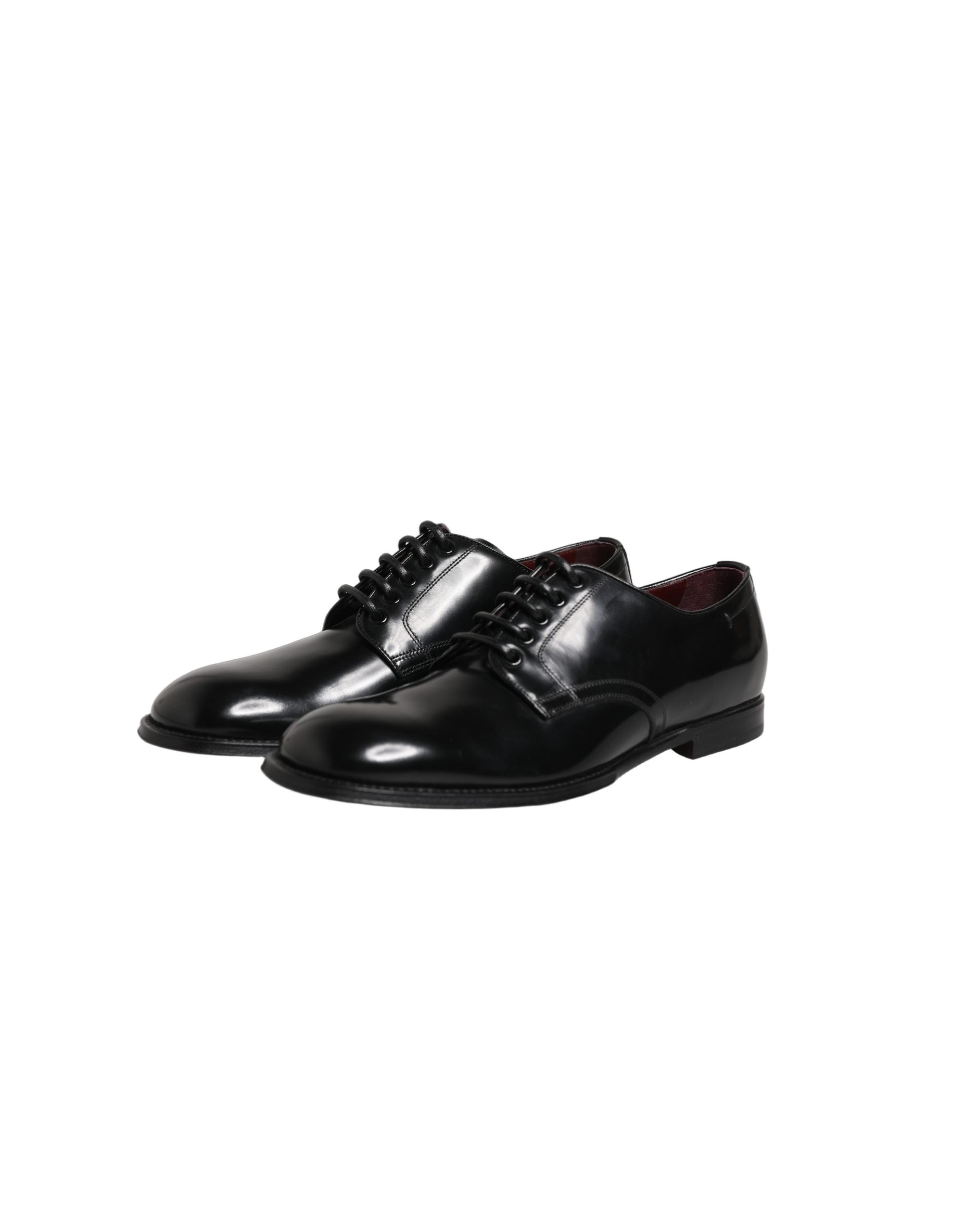 Dolce & Gabbana Black Calfskin Leather Derby Men's Dress Shoes