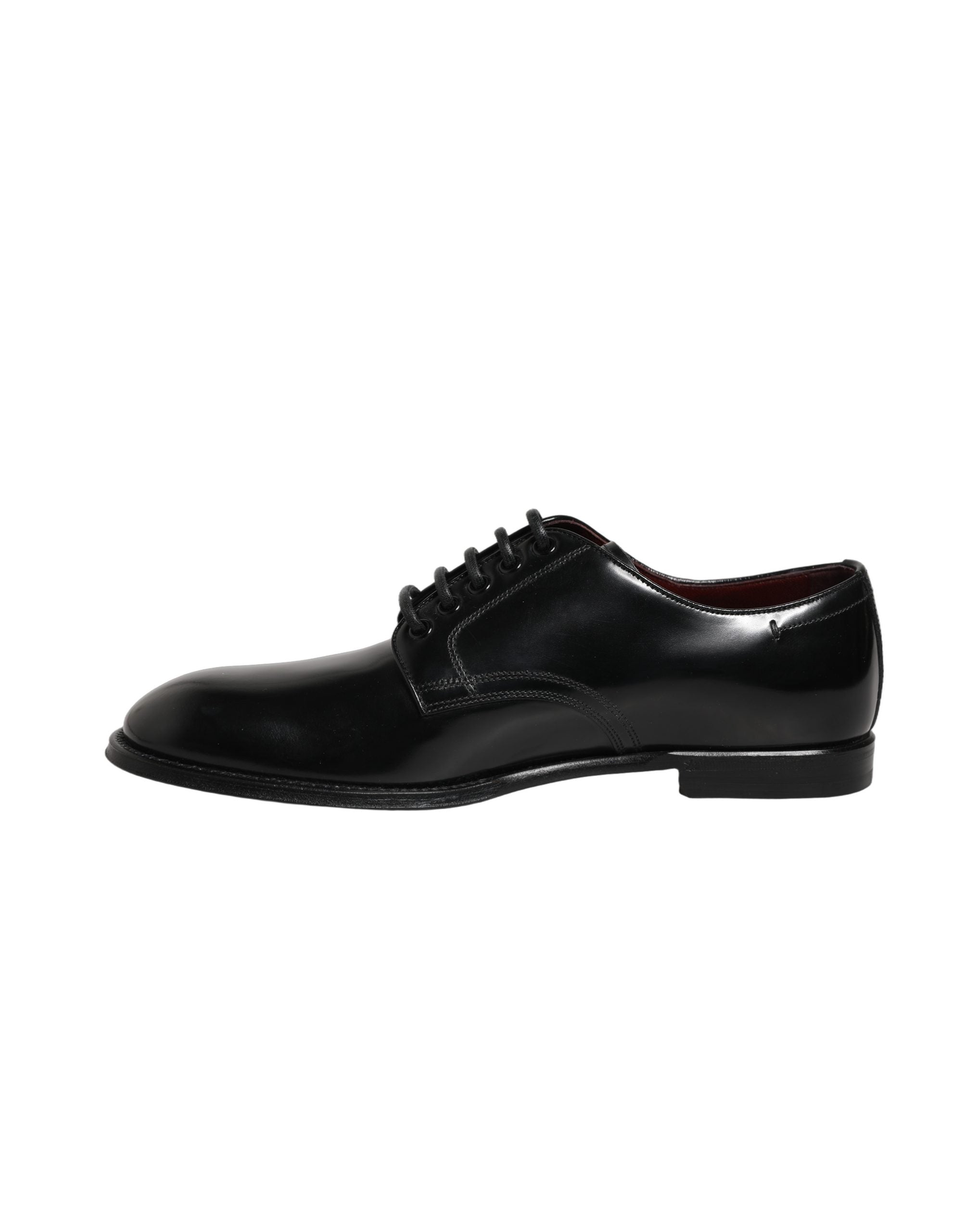 Dolce & Gabbana Black Calfskin Leather Derby Men's Dress Shoes