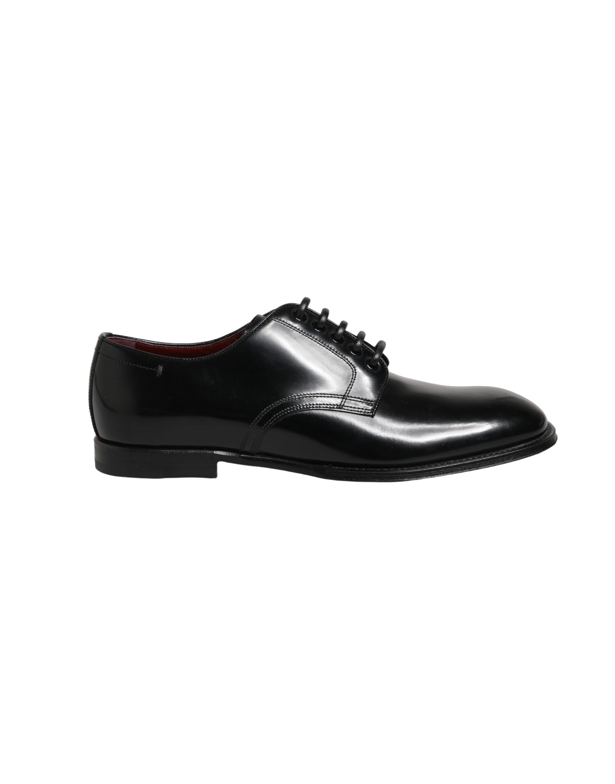 Dolce & Gabbana Black Calfskin Leather Derby Men's Dress Shoes