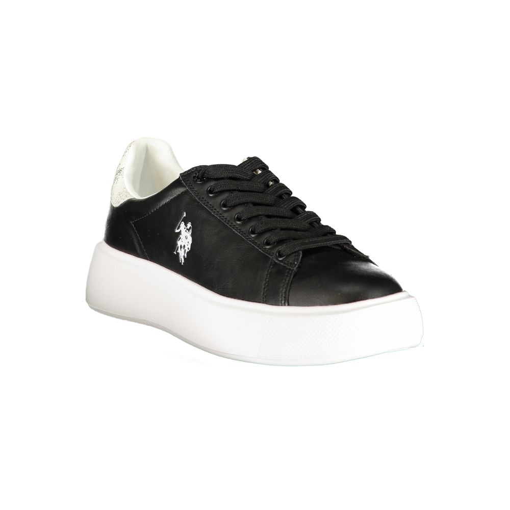 U.S. POLO ASSN. Zwarte polyurethaan damessneaker
