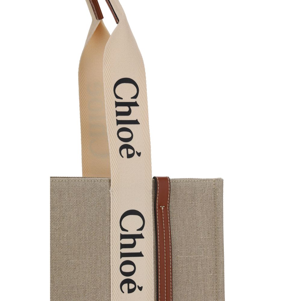 Chloé Beige Linnen Handtas