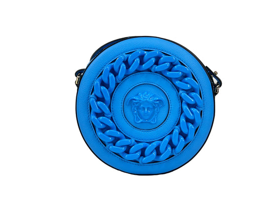 Versace Ronde Disco Leren Cameratas Crossbody Tas