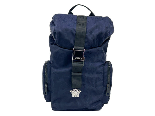 Versace Medusa Nylon Buckle Rugzak Met Trekkoord