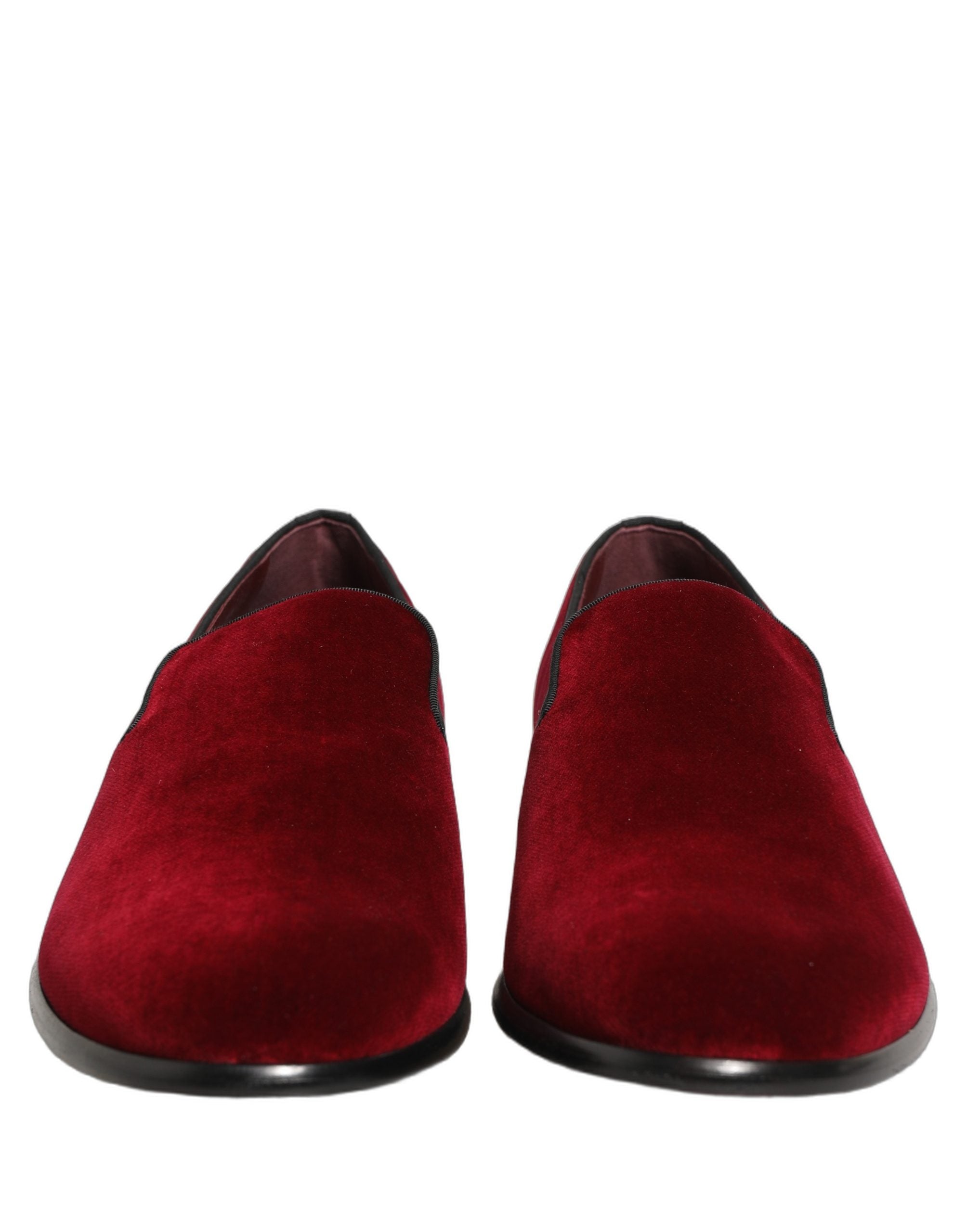 Dolce & Gabbana Bordeauxfluwelen instappers voor heren