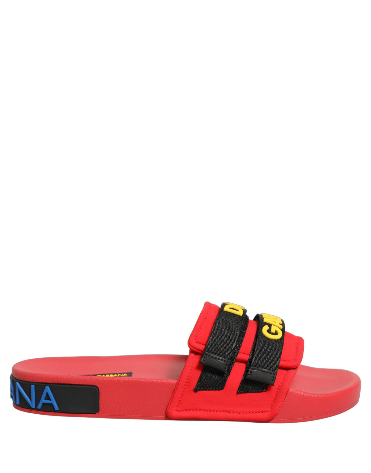 Dolce & Gabbana Rode Neopreen Slides Platte Beachwear Schoenen