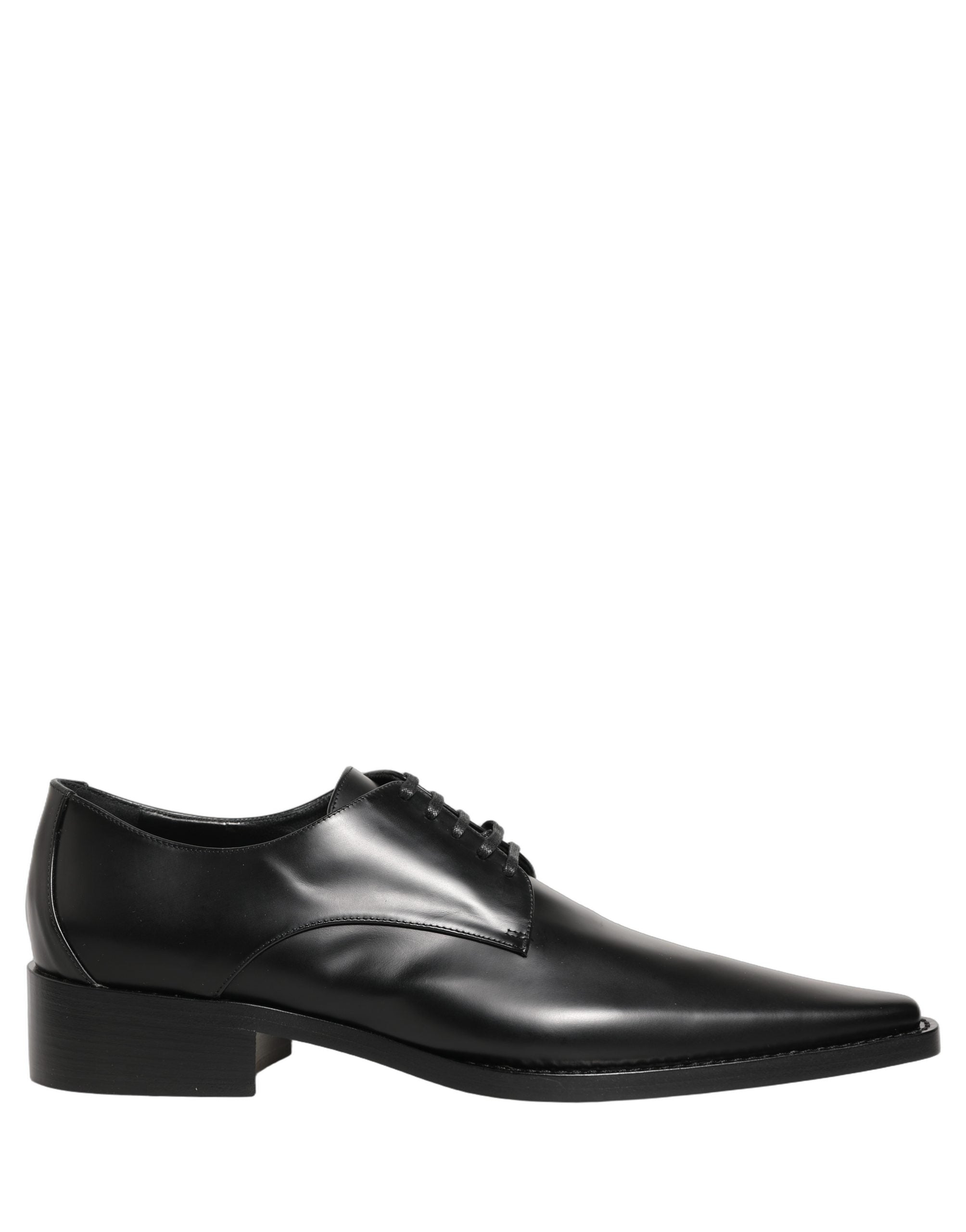 Dolce & Gabbana Zwarte Leren Veterschoenen Derby Geklede Schoenen