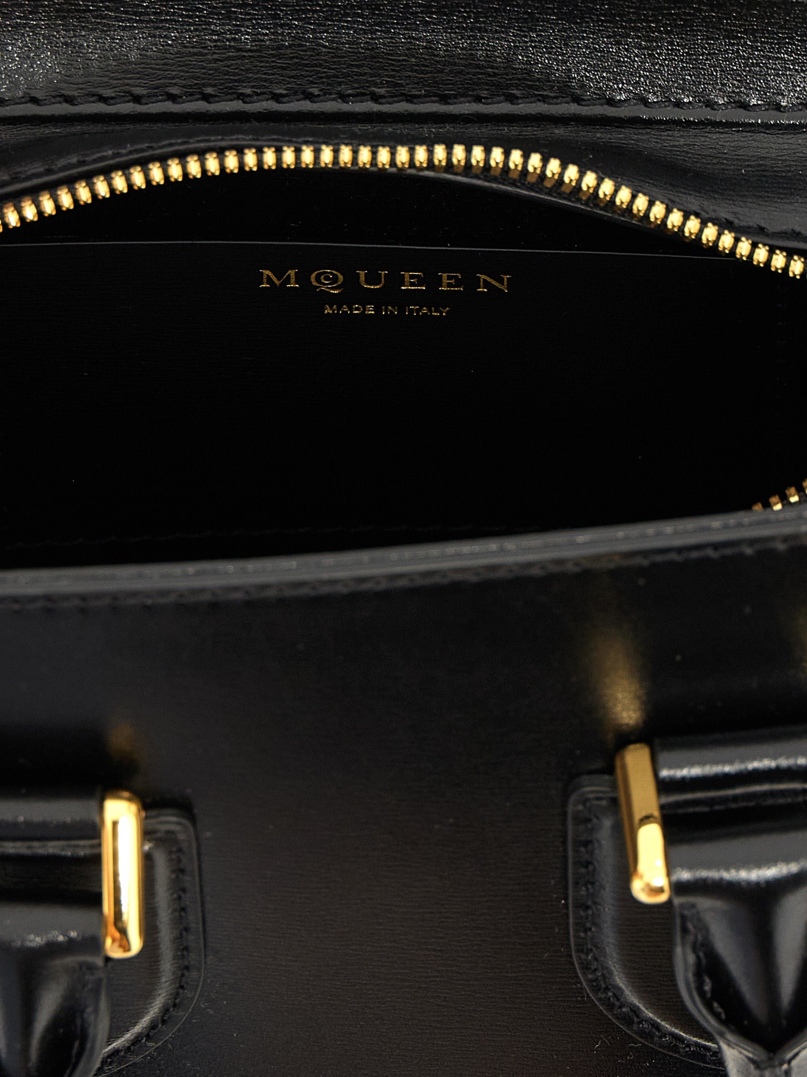 Alexander McQueen Zwart Kalfsleer Handtas