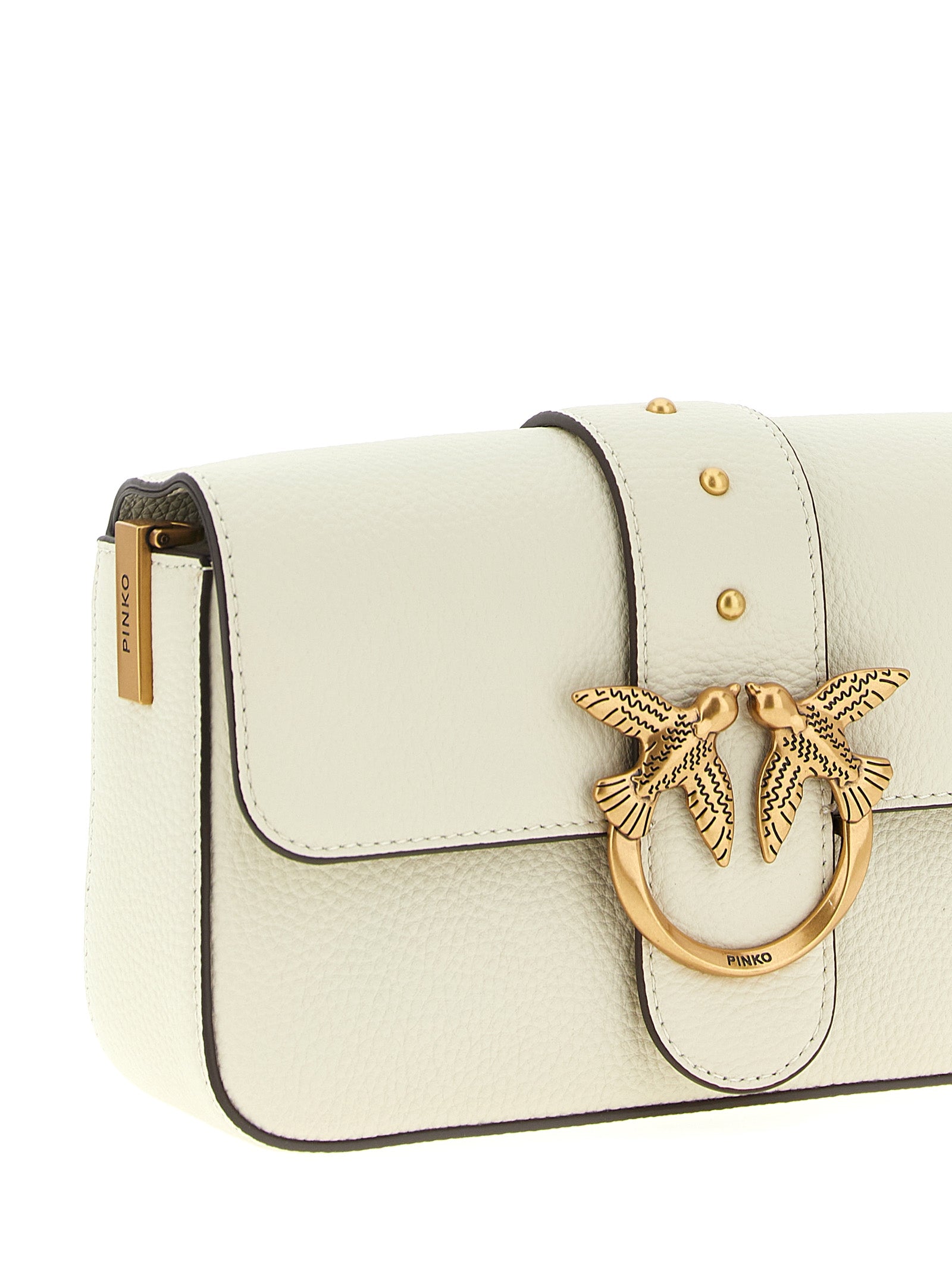 PINKO Witte geitenleren crossbodytas