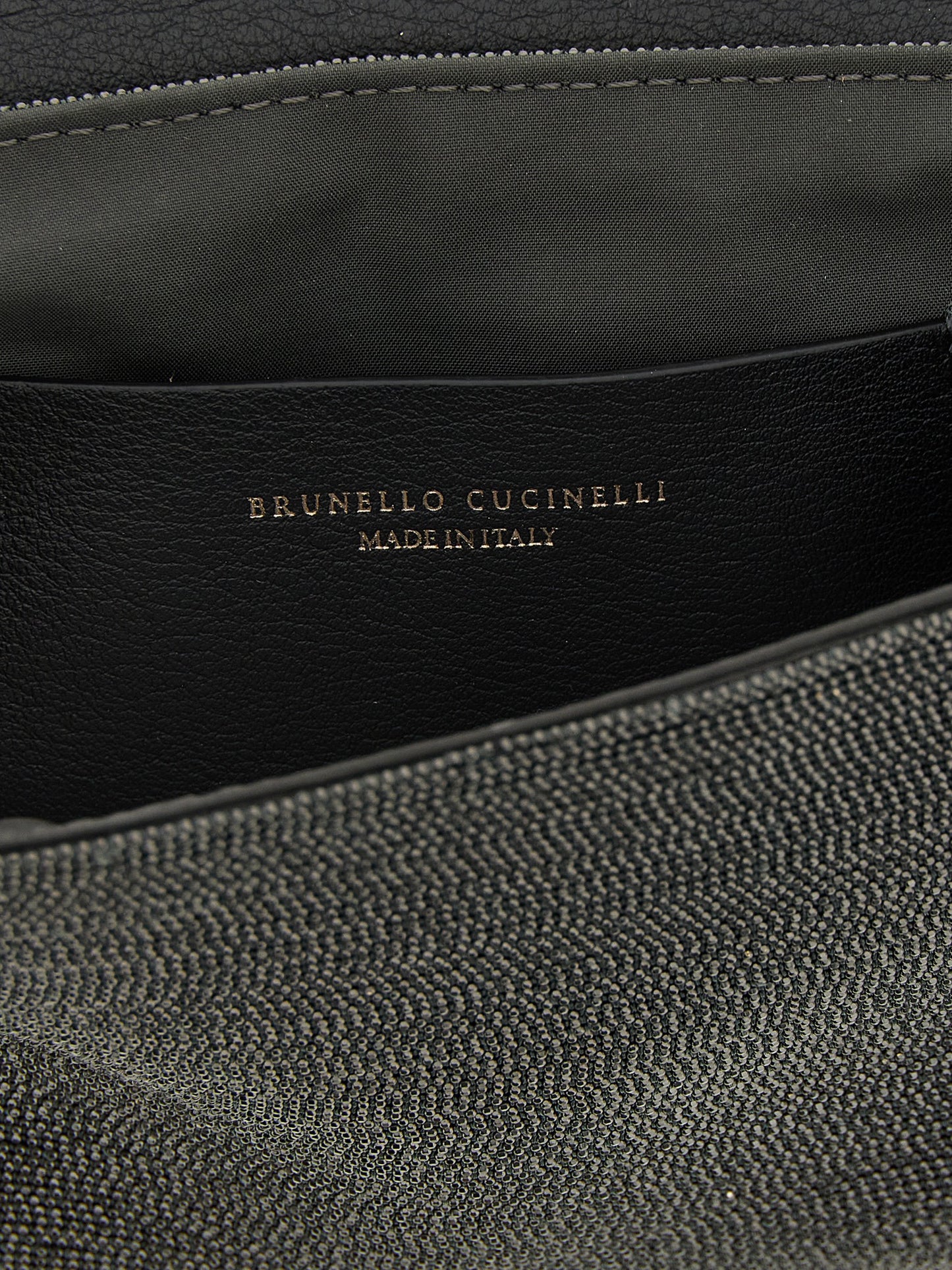 Brunello Cucinelli Black Leather Clutch Bag