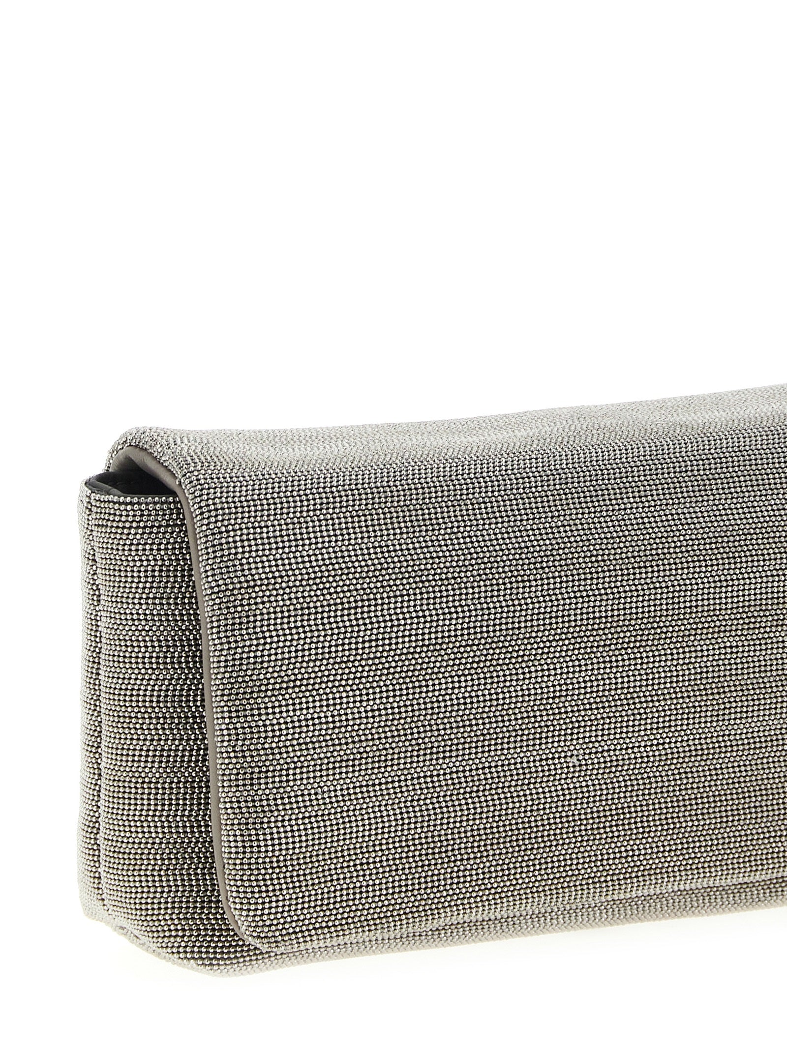 Brunello Cucinelli Zilveren Leren Clutch