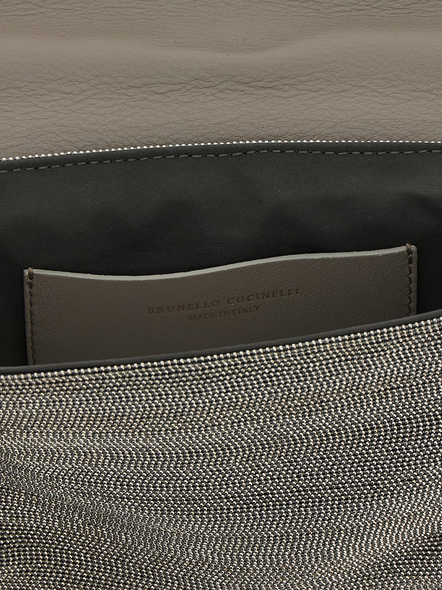 Brunello Cucinelli Silver Leather Clutch Bag