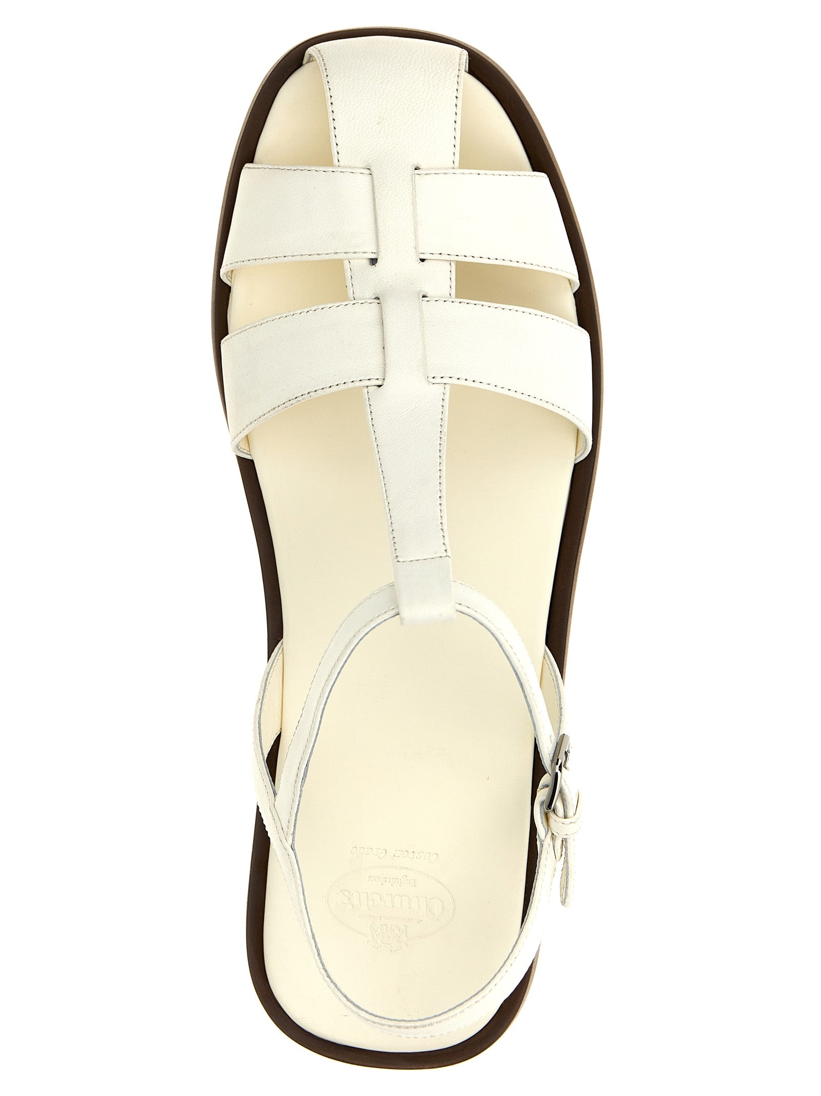 Church's Witte Leren Platte Sandalen 'Lamb'