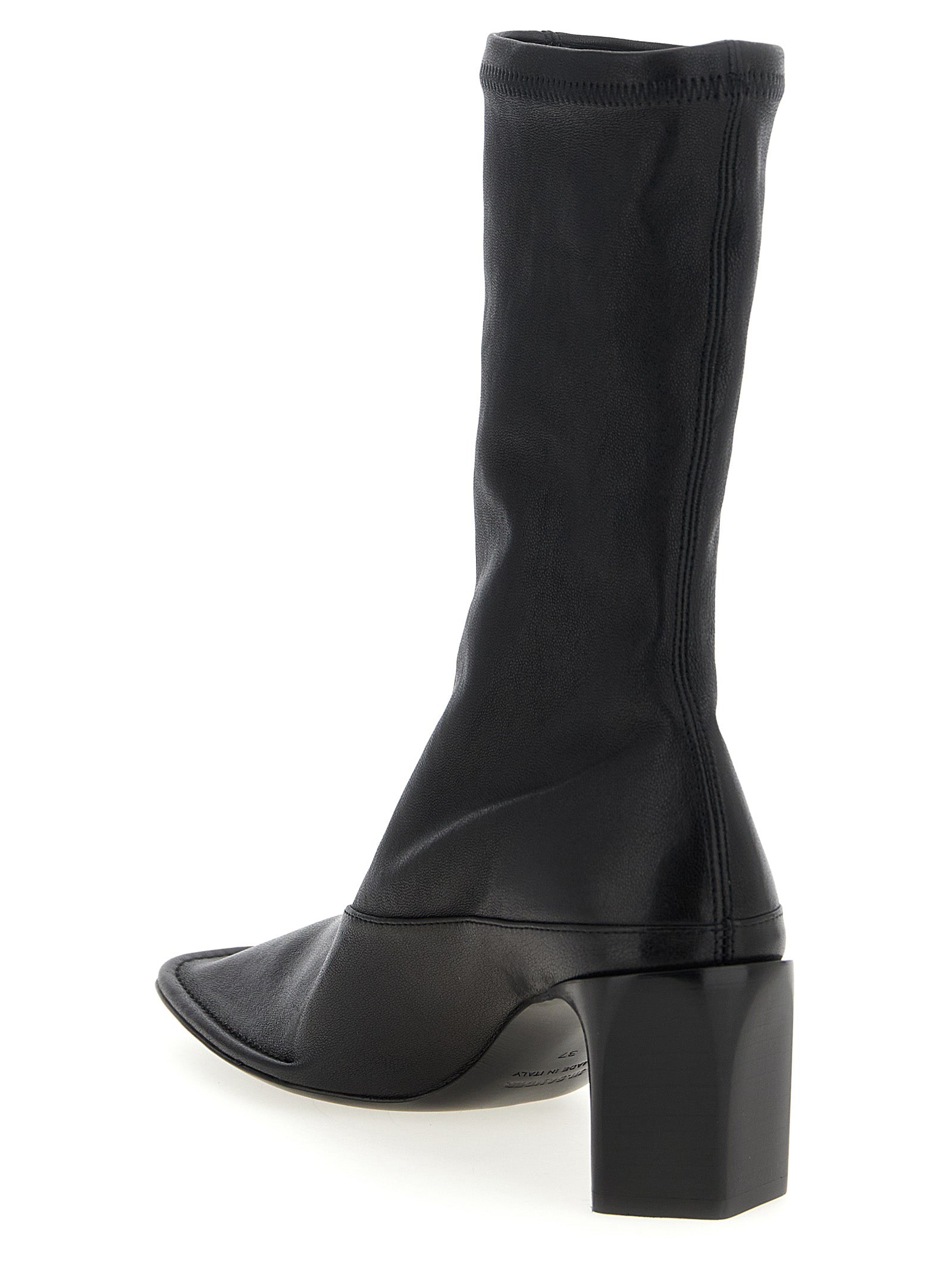 Jil Sander Black Lambskin Ankle Boots