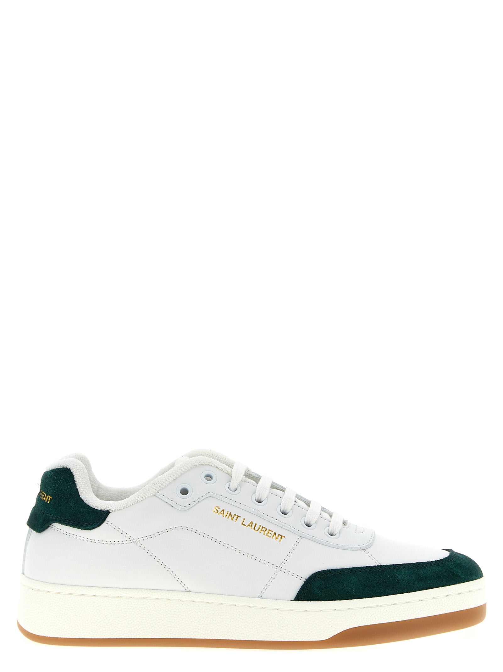 Saint Laurent Tweekleurige Kalfsleren Lage Sneakers