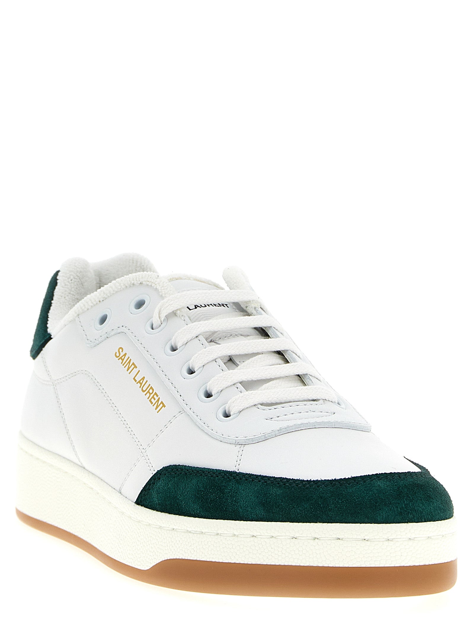 Saint Laurent Tweekleurige Kalfsleren Lage Sneakers