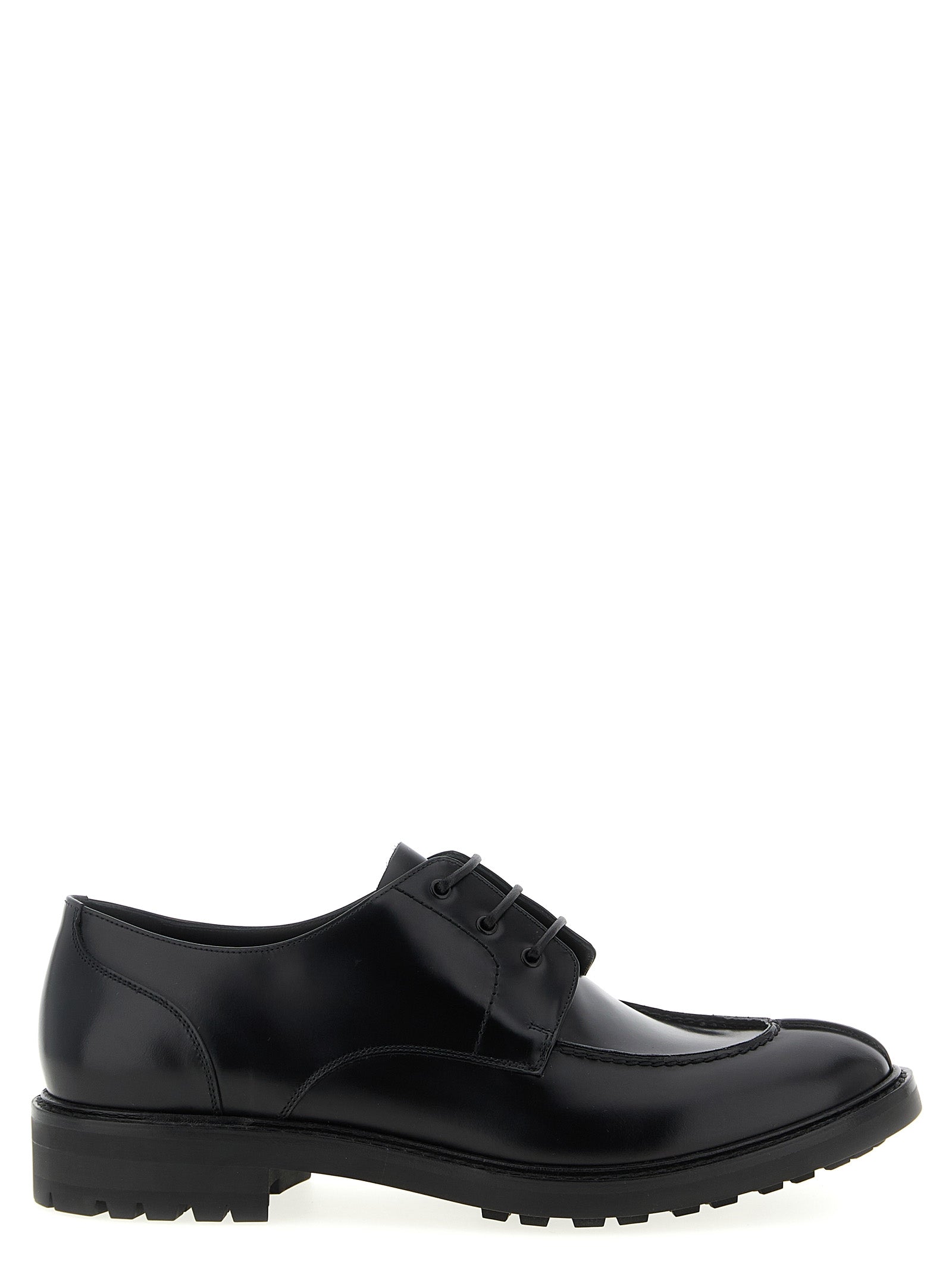 Saint Laurent Zwart Kalfslederen Brogues En Derbies