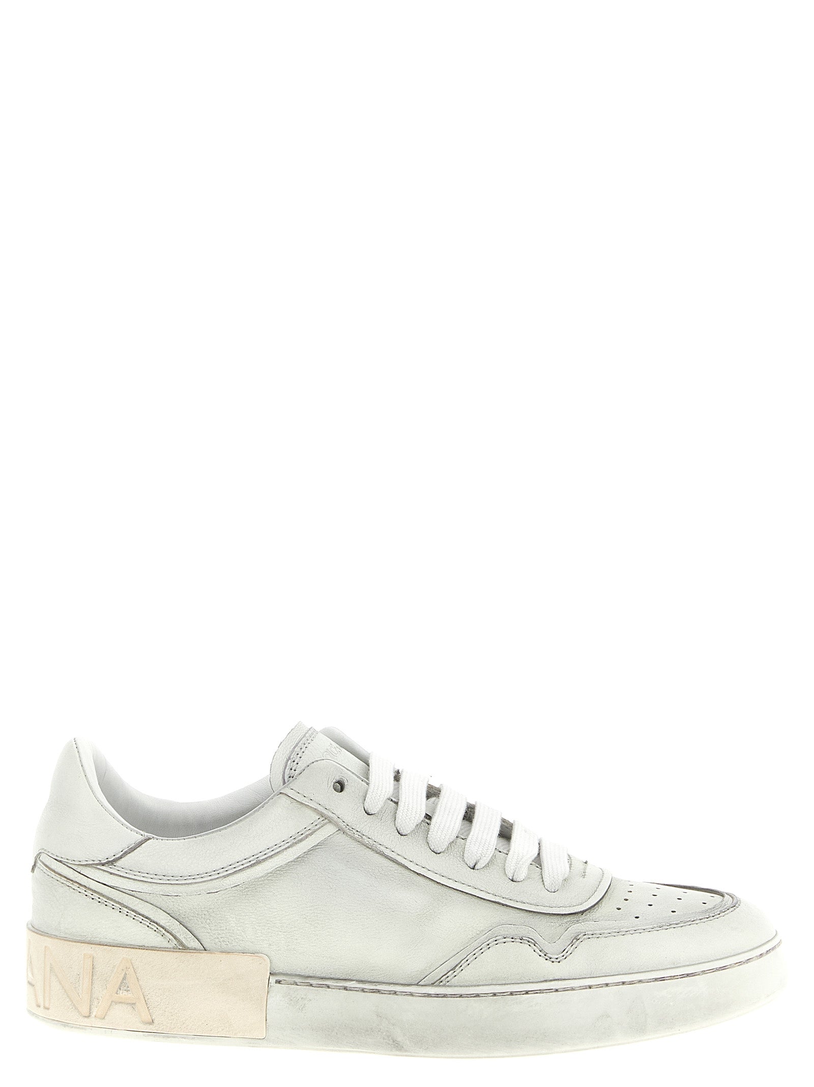 Dolce & Gabbana Witte Lage Sneakers van Lamsleer