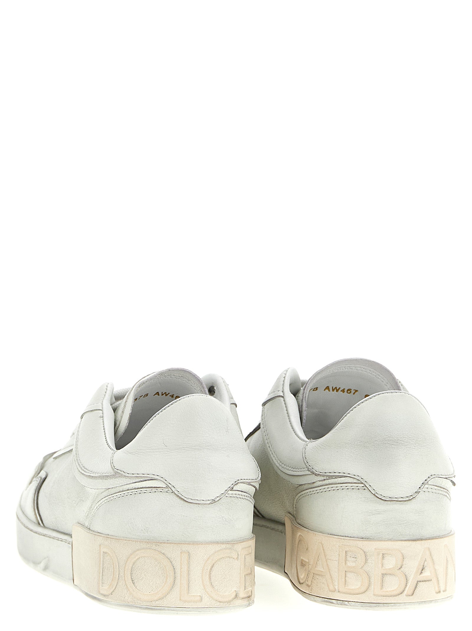 Dolce & Gabbana Witte Lage Sneakers van Lamsleer