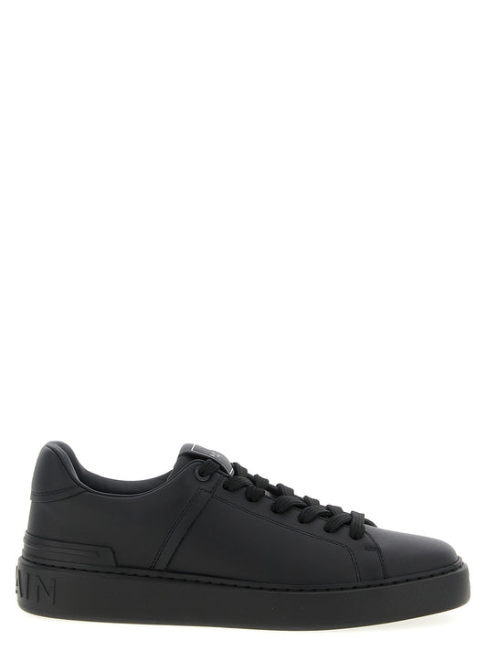 Balmain Black Calfskin Low Top Sneakers