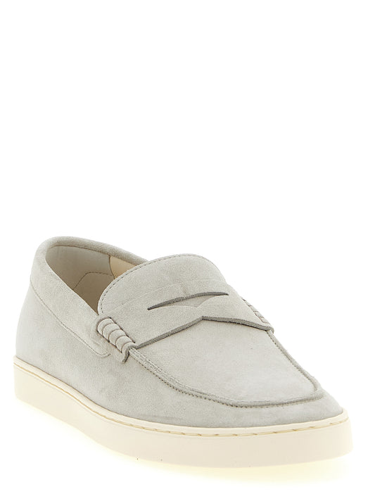 Brunello Cucinelli Gray Calfskin Slip-On Loafers