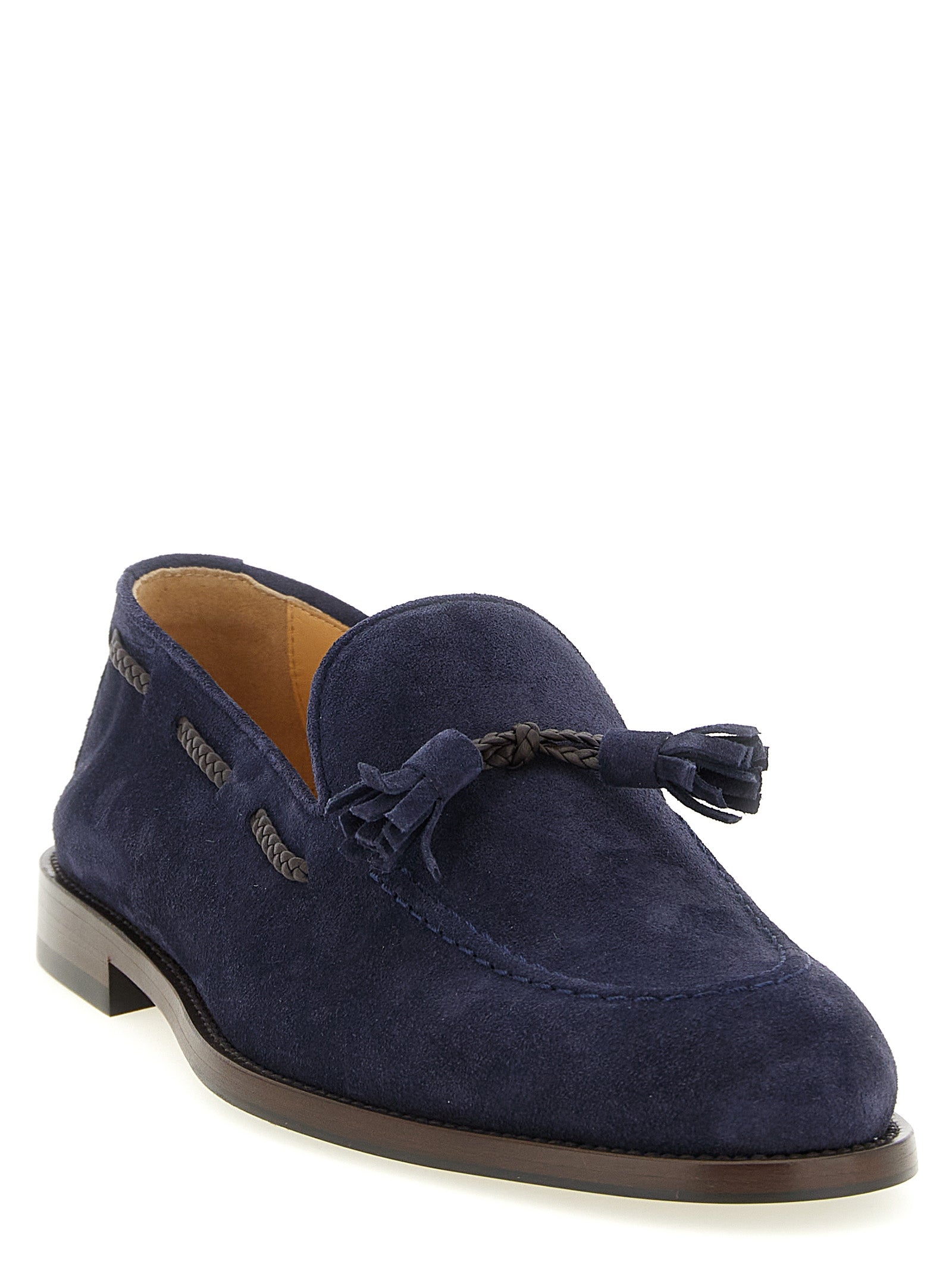 Brunello Cucinelli Blauwe Kalfsleren Instaploafers