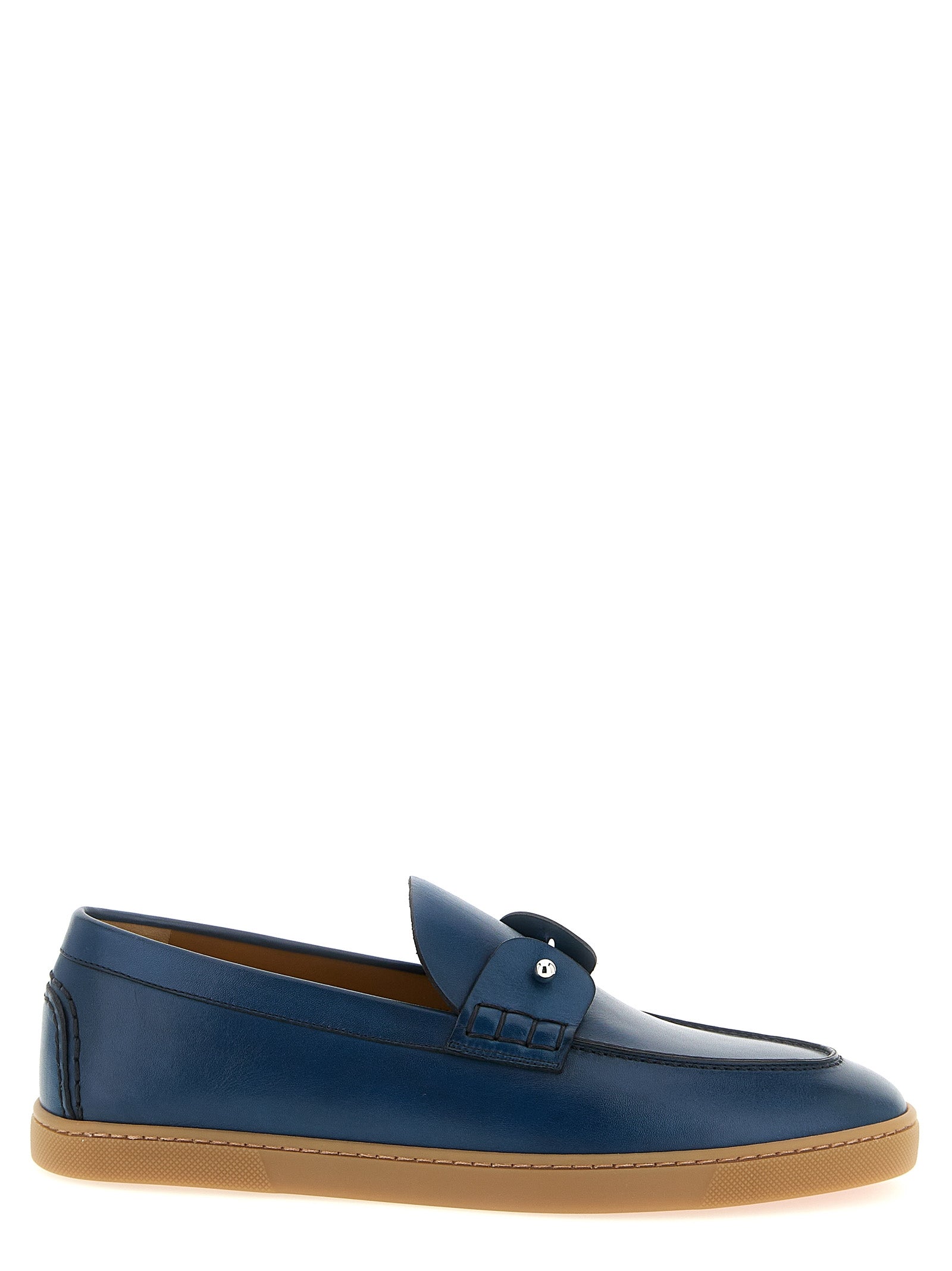 Christian Louboutin Blauwe Kalfsleren Slip-On Loafers