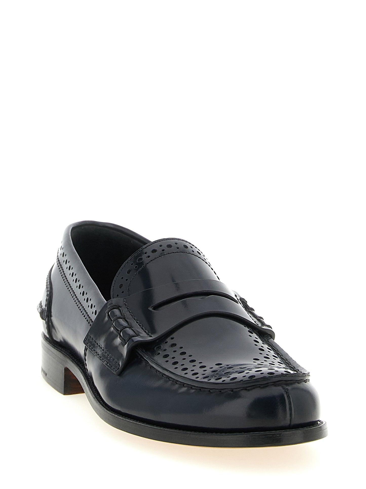 Church's Blue Calfskin Slip-On Loafers