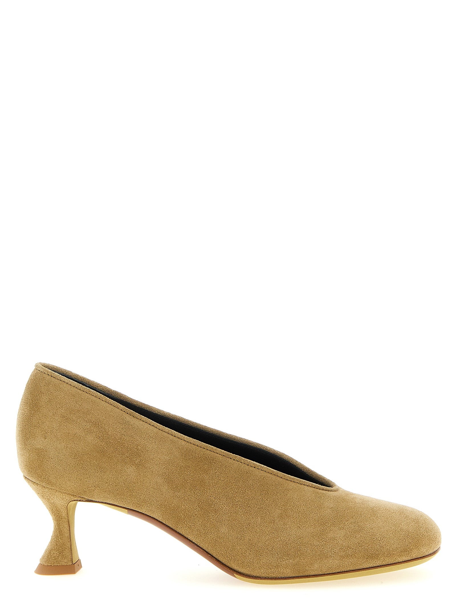 Moschino Beige Calfskin Mid-Heel Pumps