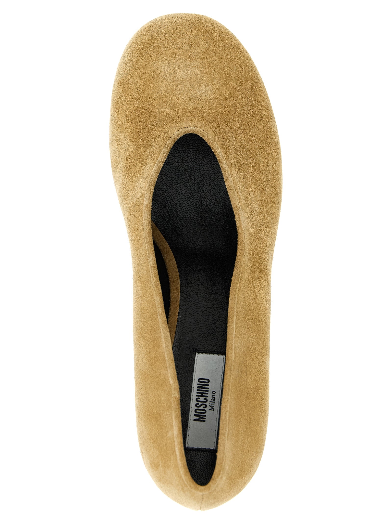 Moschino Beige Calfskin Mid-Heel Pumps