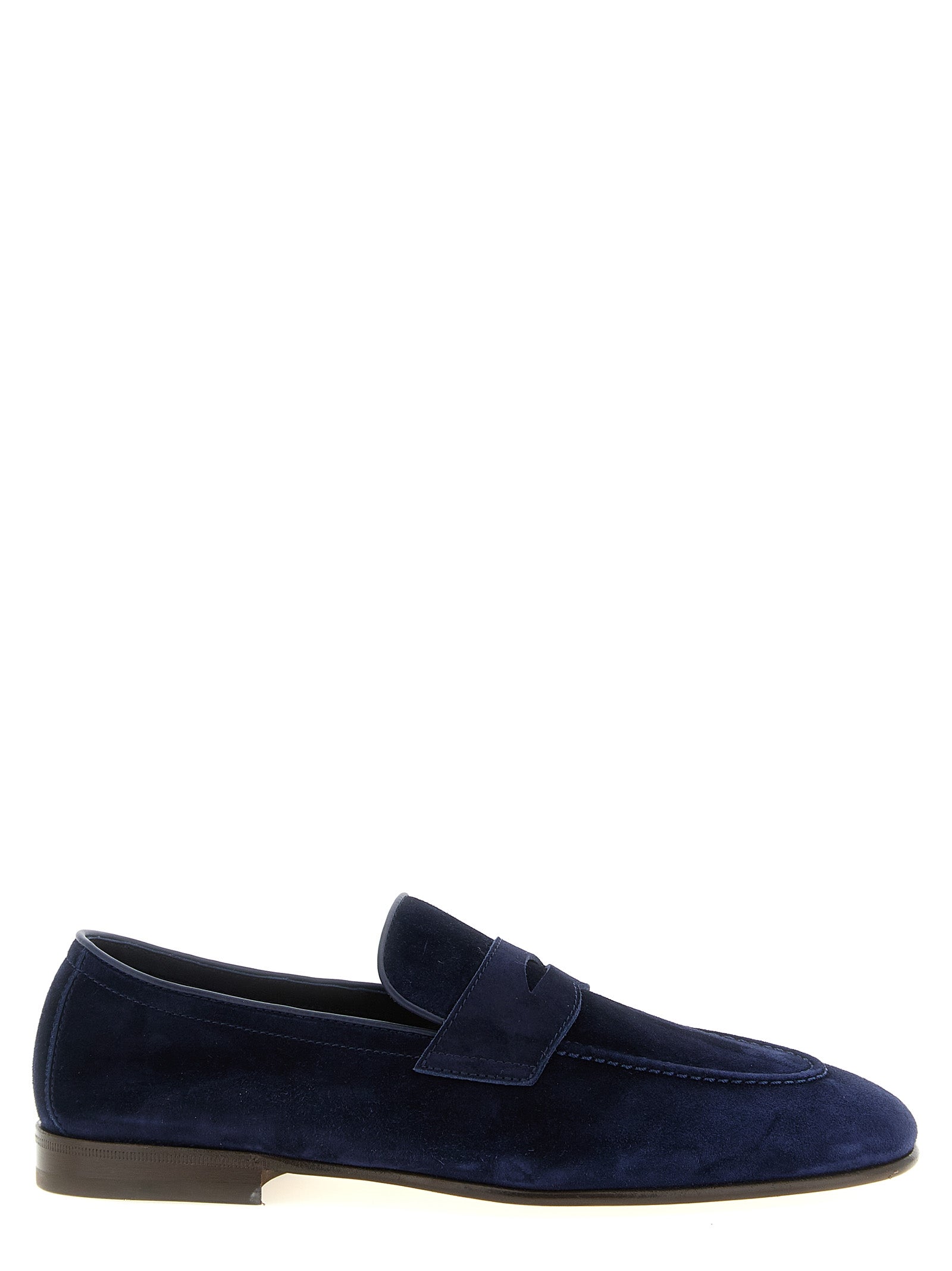 Brunello Cucinelli Blauwe Kalfsleren Slip-On Loafers