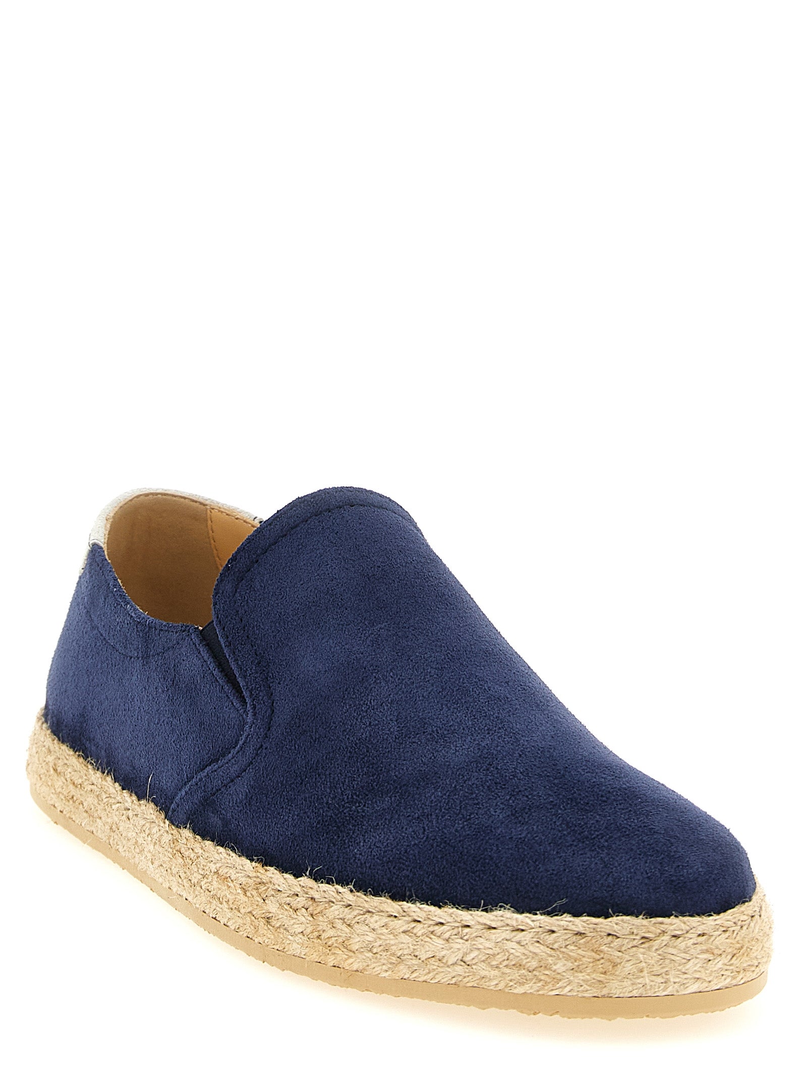 Brunello Cucinelli Blauwe Espadrilles van Kalfsleer