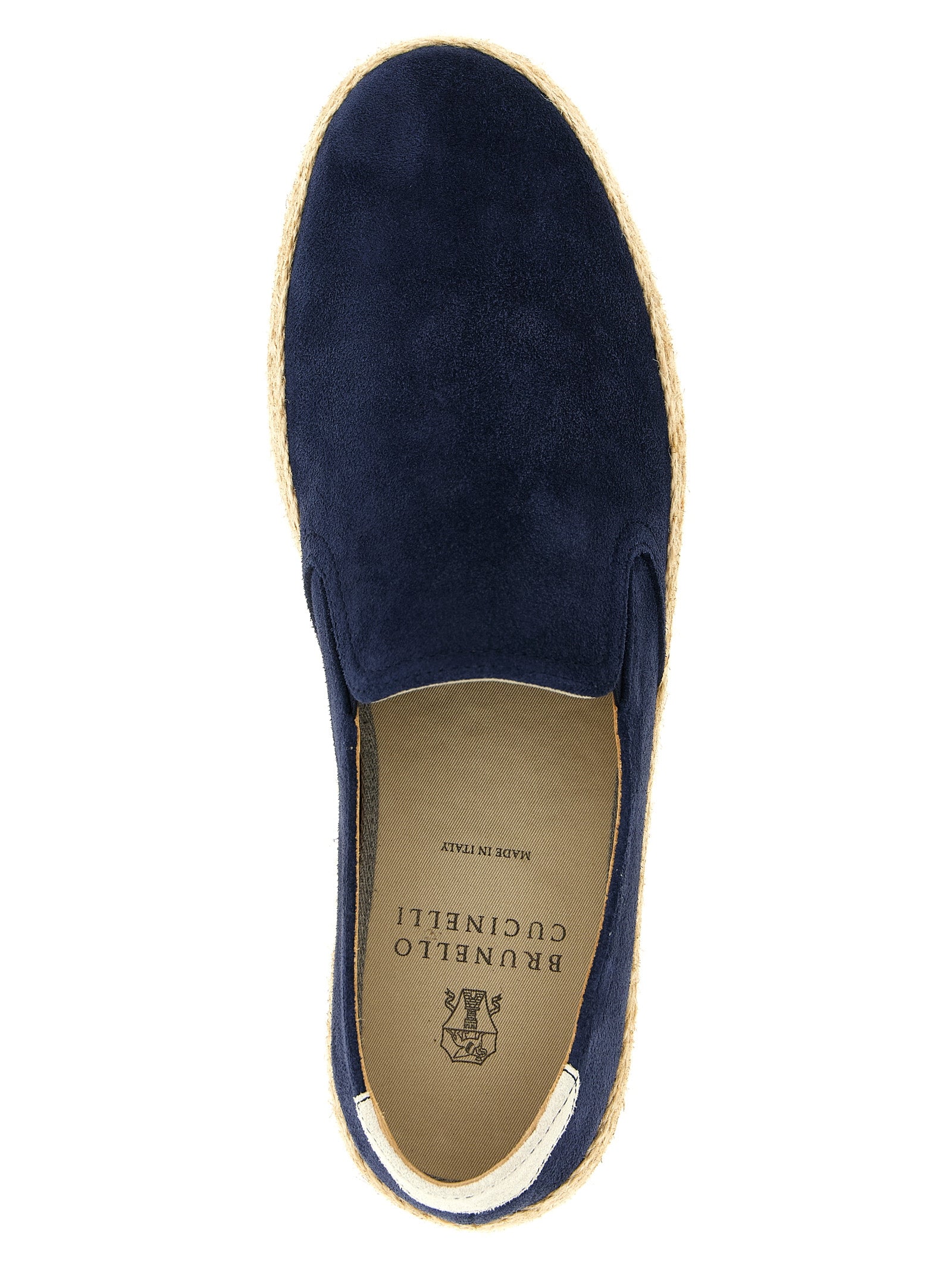 Brunello Cucinelli Blauwe Espadrilles van Kalfsleer