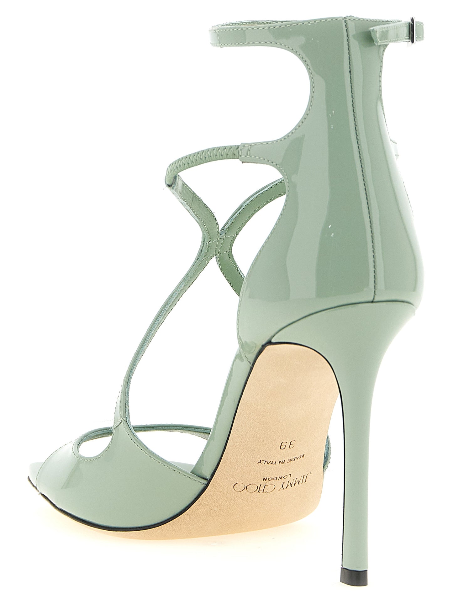 Jimmy Choo Bicolor Leather Stiletto Heel Sandals