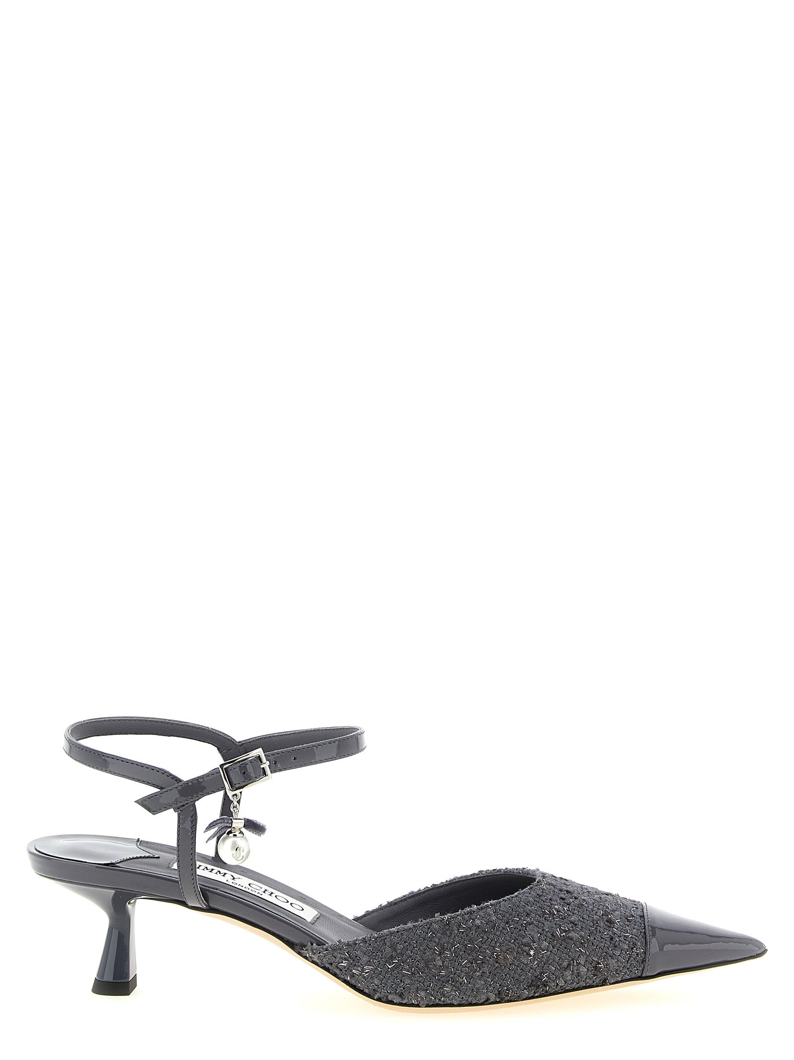 Escarpins Jimmy Choo gris Tencel à talon moyen