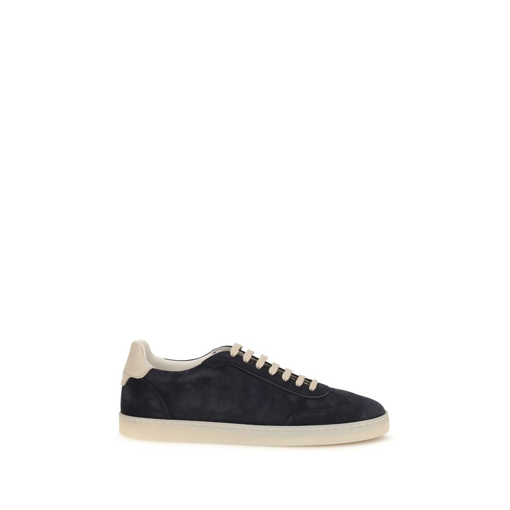 Brunello Cucinelli bruine kalfsleren lage sneakers van Bos Taurus