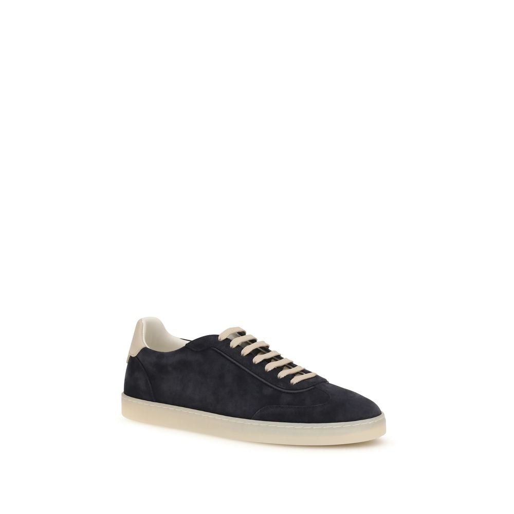 Brunello Cucinelli bruine kalfsleren lage sneakers van Bos Taurus