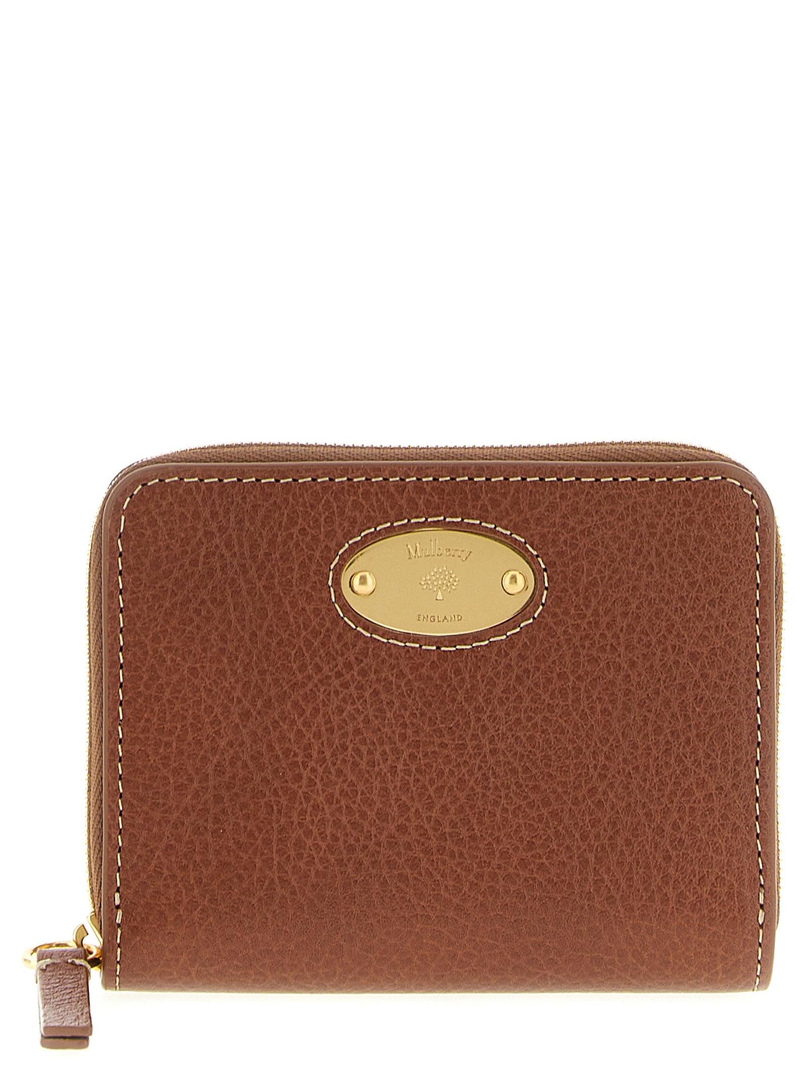 Porte-cartes en cuir de bovin marron mûre