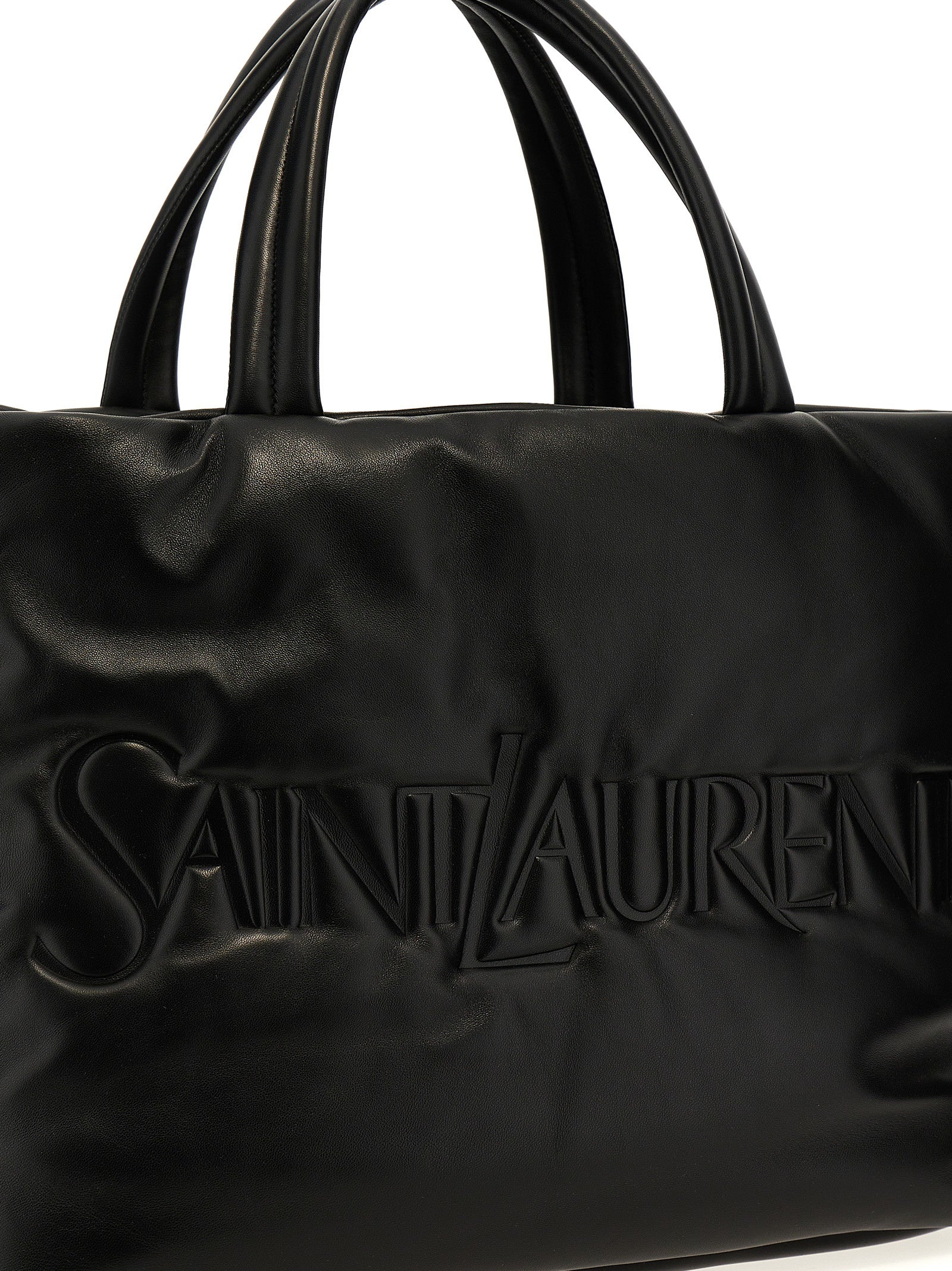 Saint Laurent Zwarte Leren Schoudertas