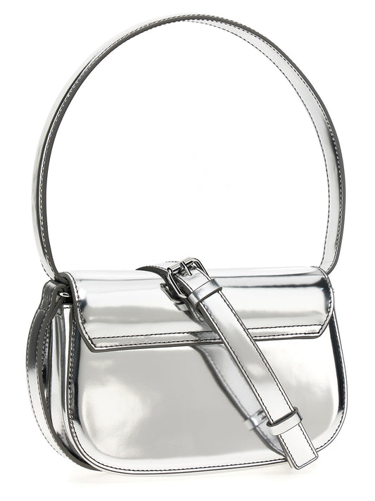 Diesel Silver Cowhide Shoulder Bag