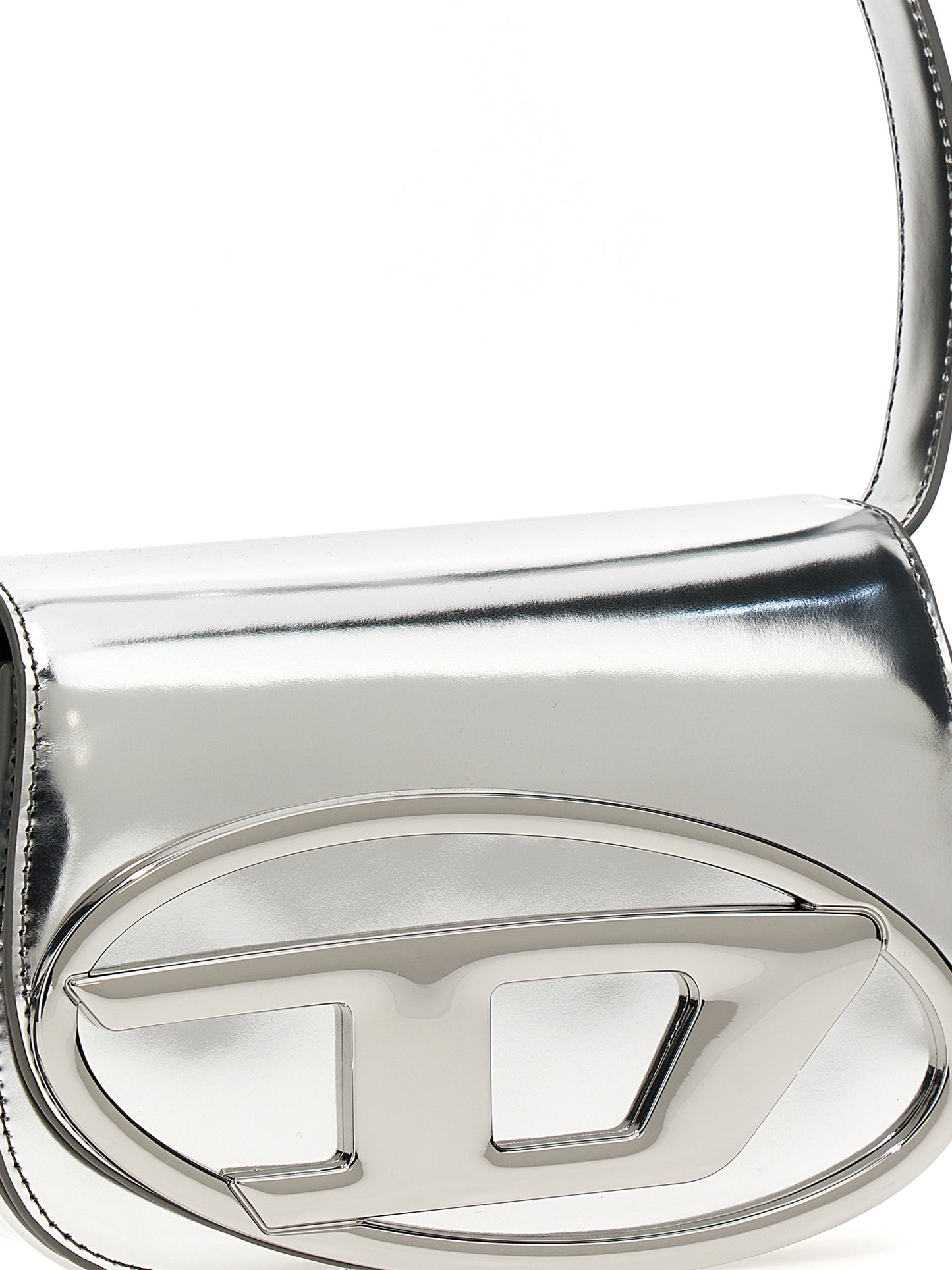 Diesel Silver Cowhide Shoulder Bag