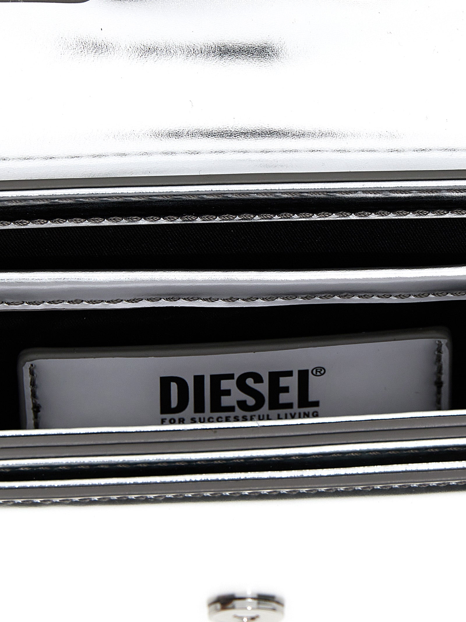 Diesel Zilveren Schoudertas van Rundleer