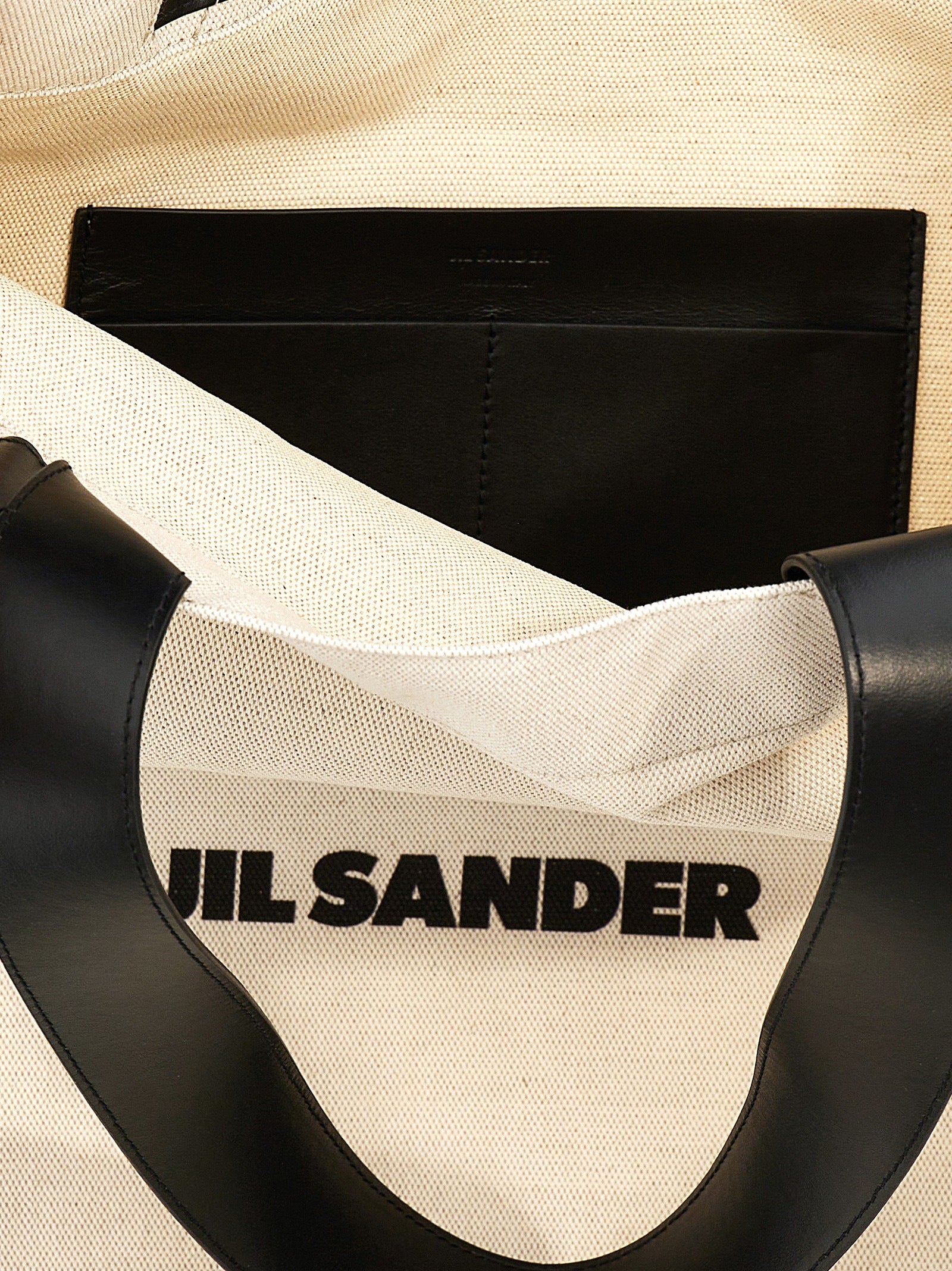 Jil Sander Tweekleurige katoenen draagtas