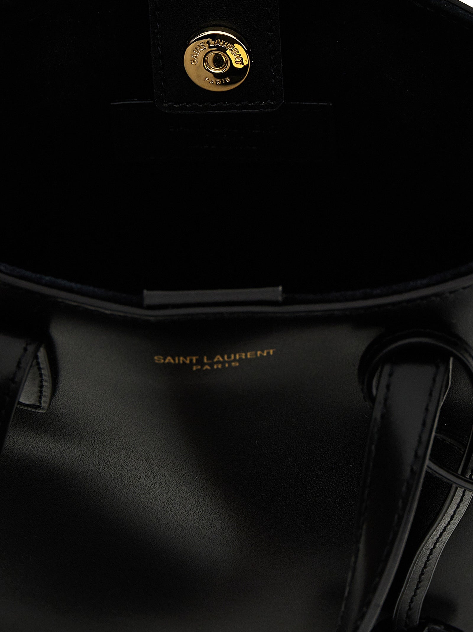 Saint Laurent Zwarte Kalfsleren Shopper Tas