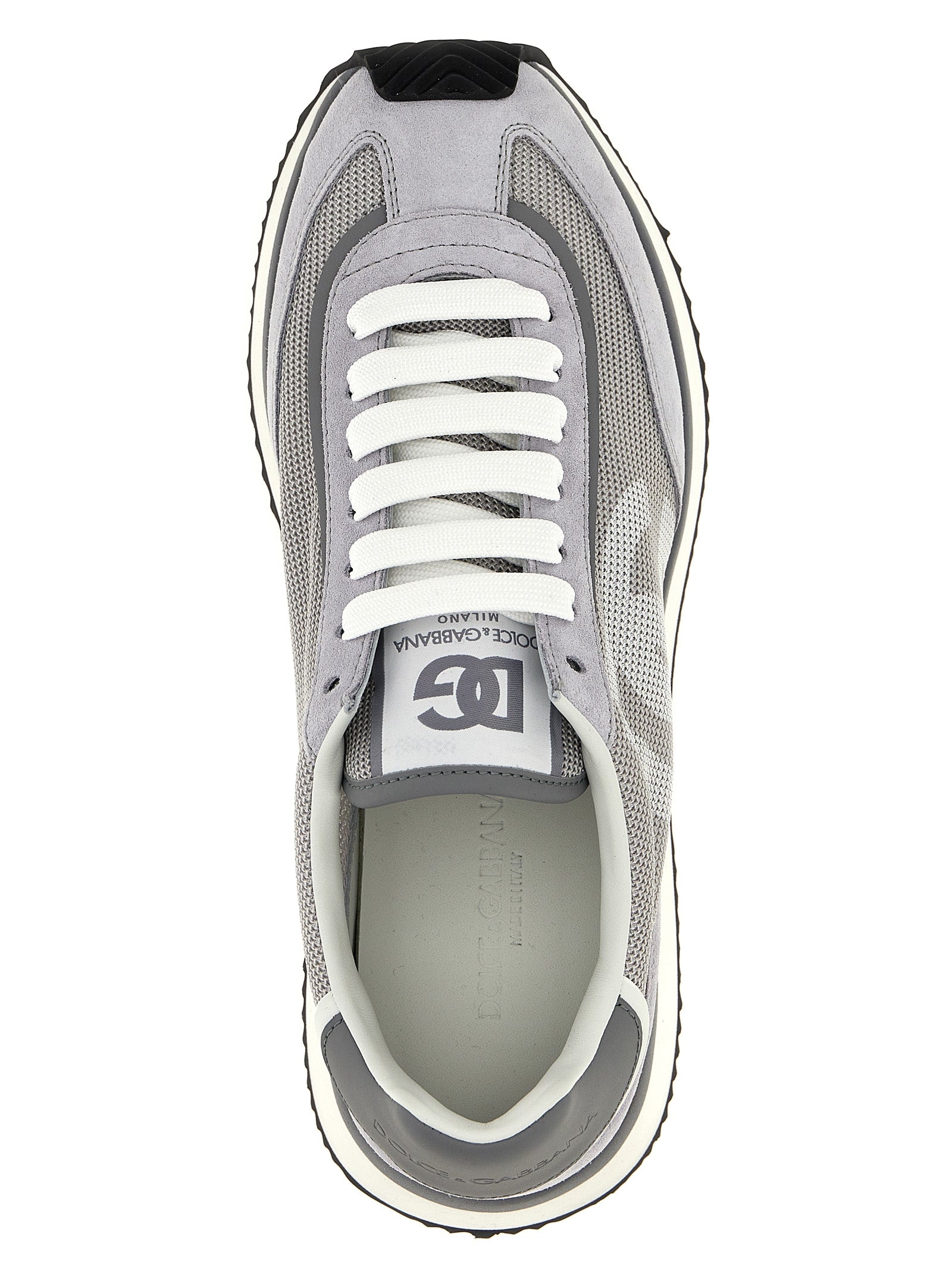 Dolce & Gabbana Gray Calfskin Athletic Sneakers