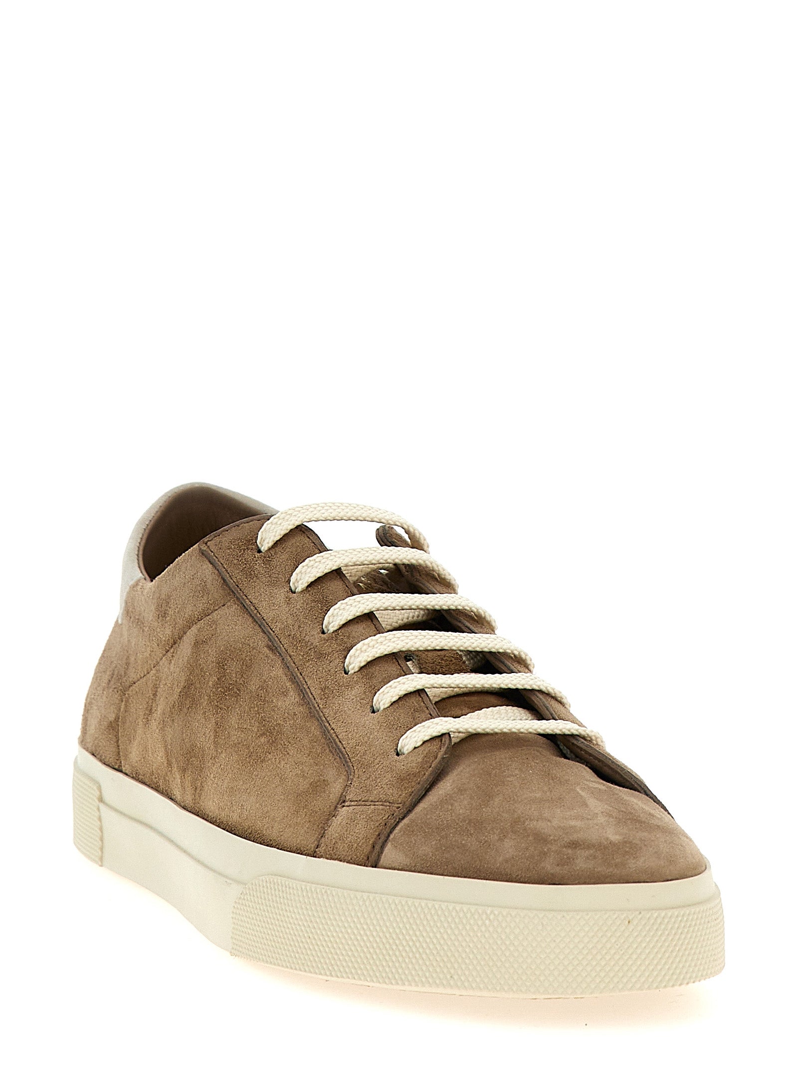 Brunello Cucinelli Beige Lage Sneakers van Kalfsleer