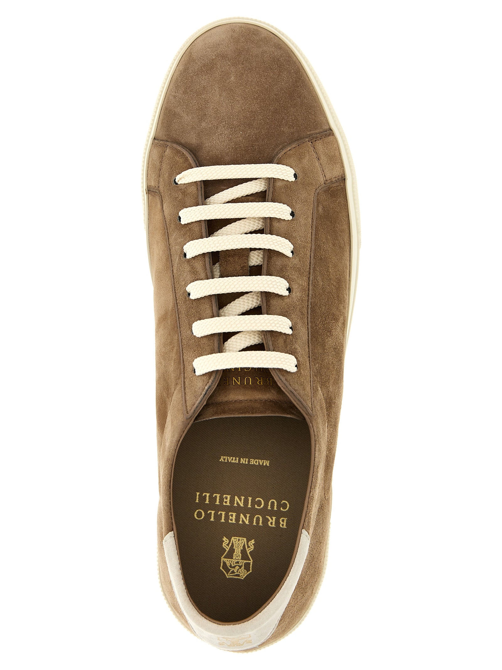 Brunello Cucinelli Beige Lage Sneakers van Kalfsleer