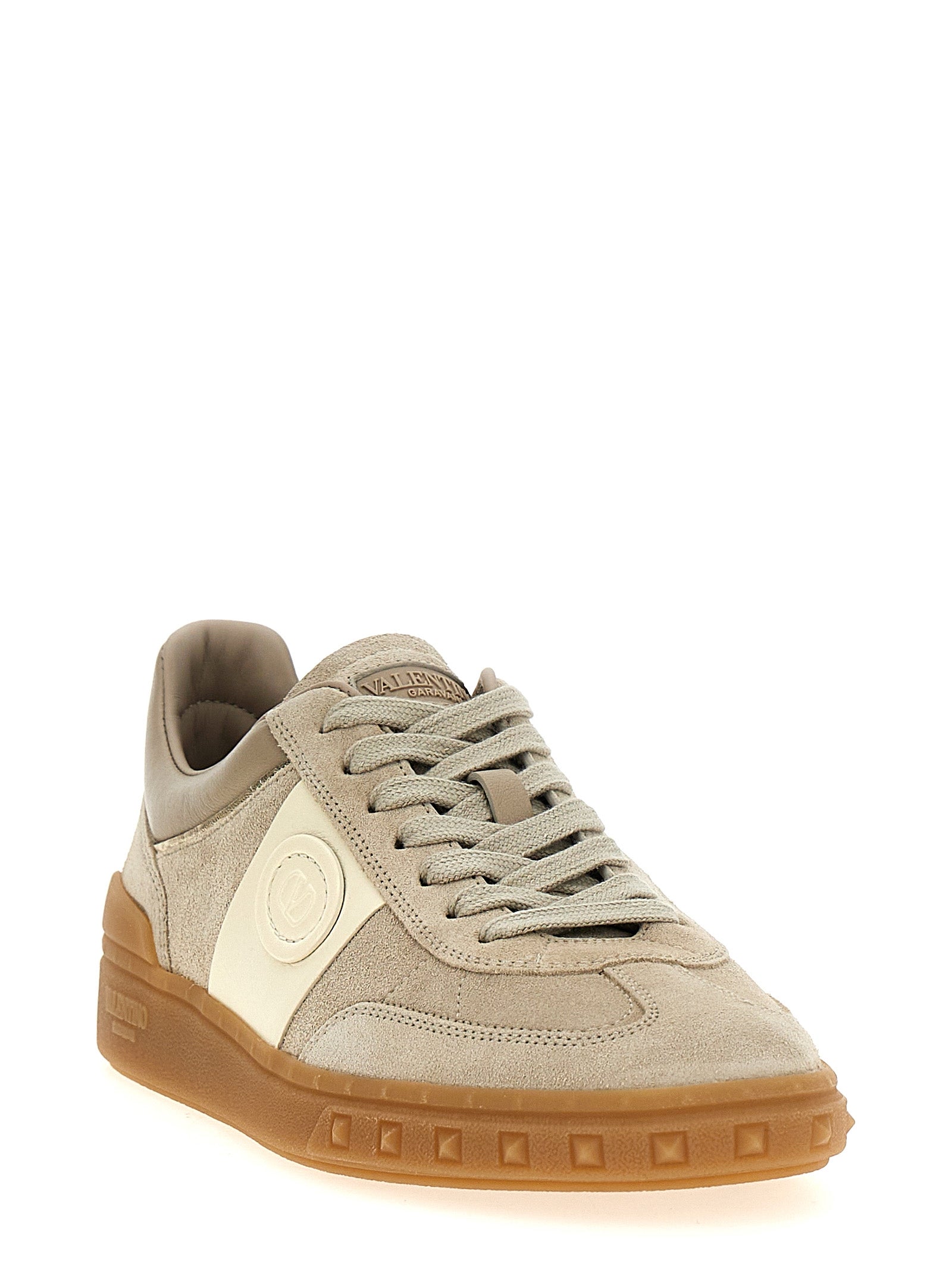 Valentino Garavani Beige Kalfsleren Lage Sneakers