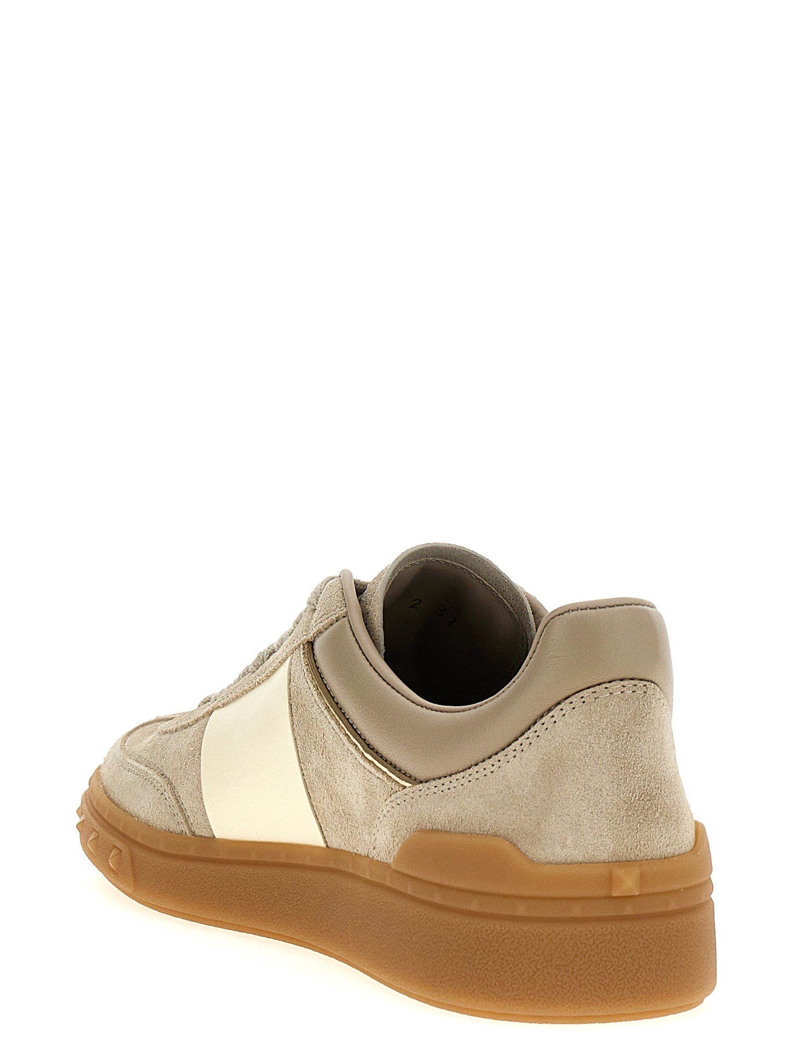 Valentino Garavani Beige Kalfsleren Lage Sneakers